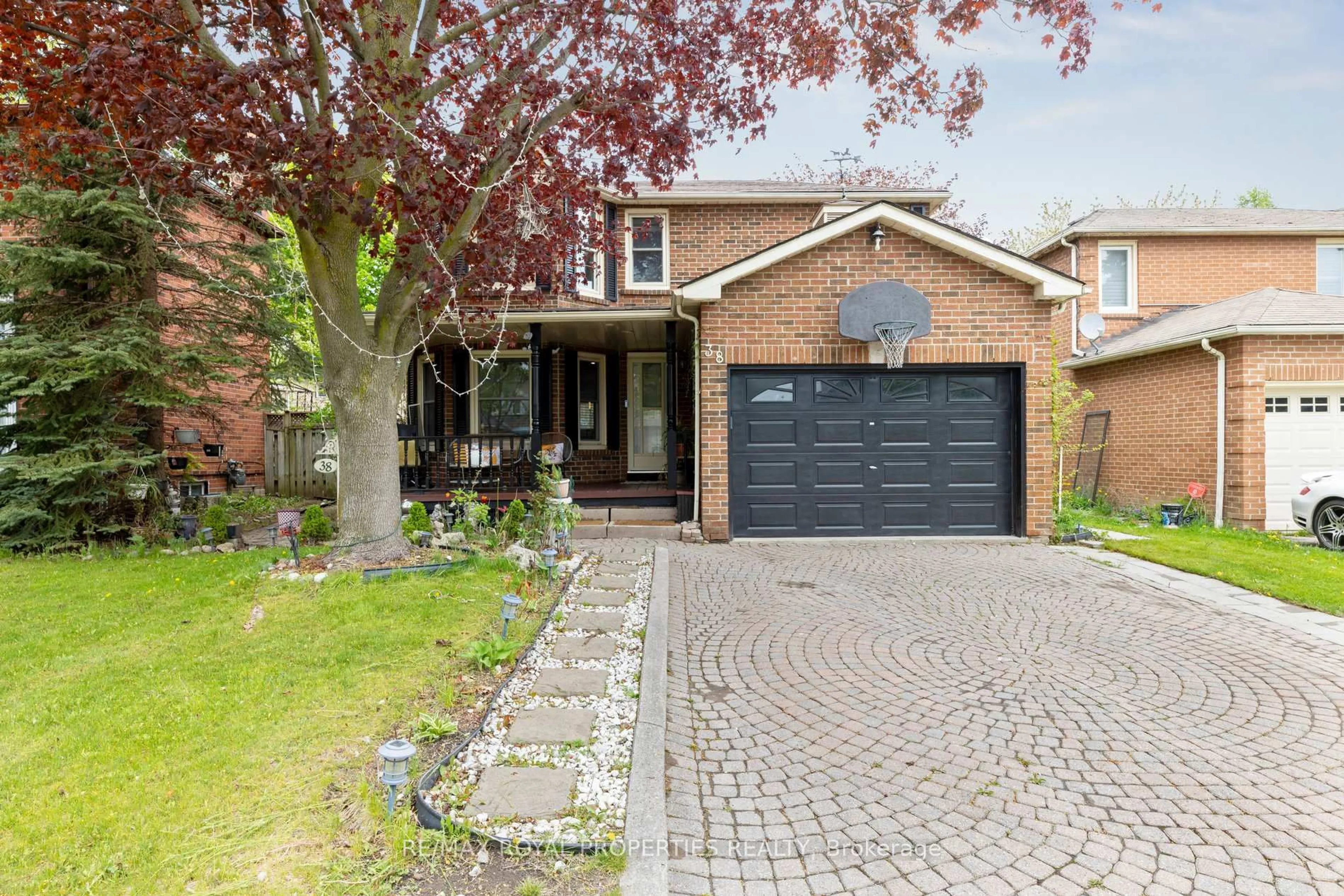 Home with brick exterior material, street for 38 Ravenscroft Rd, Ajax Ontario L1T 1W1