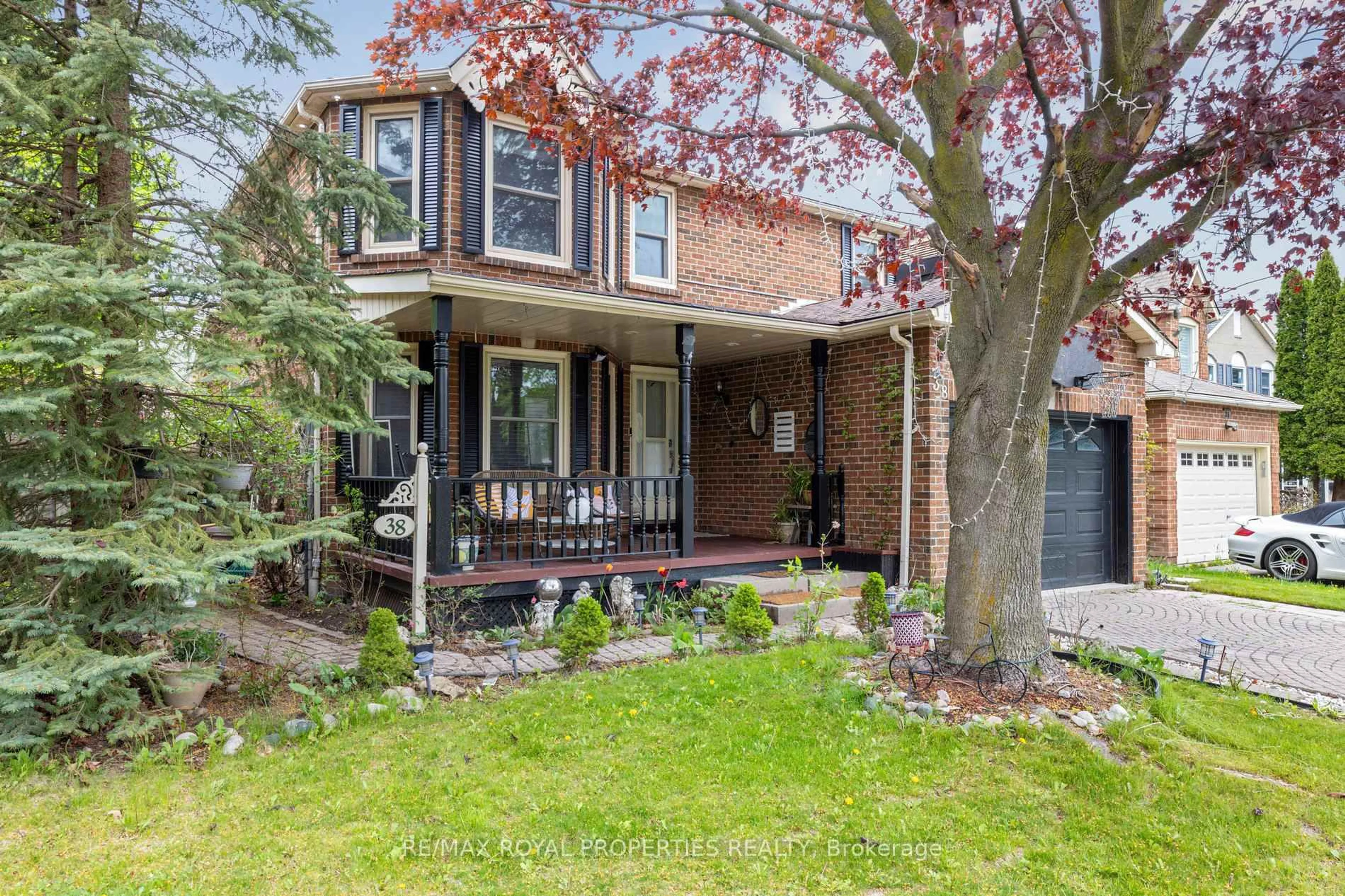 Home with brick exterior material, street for 38 Ravenscroft Rd, Ajax Ontario L1T 1W1