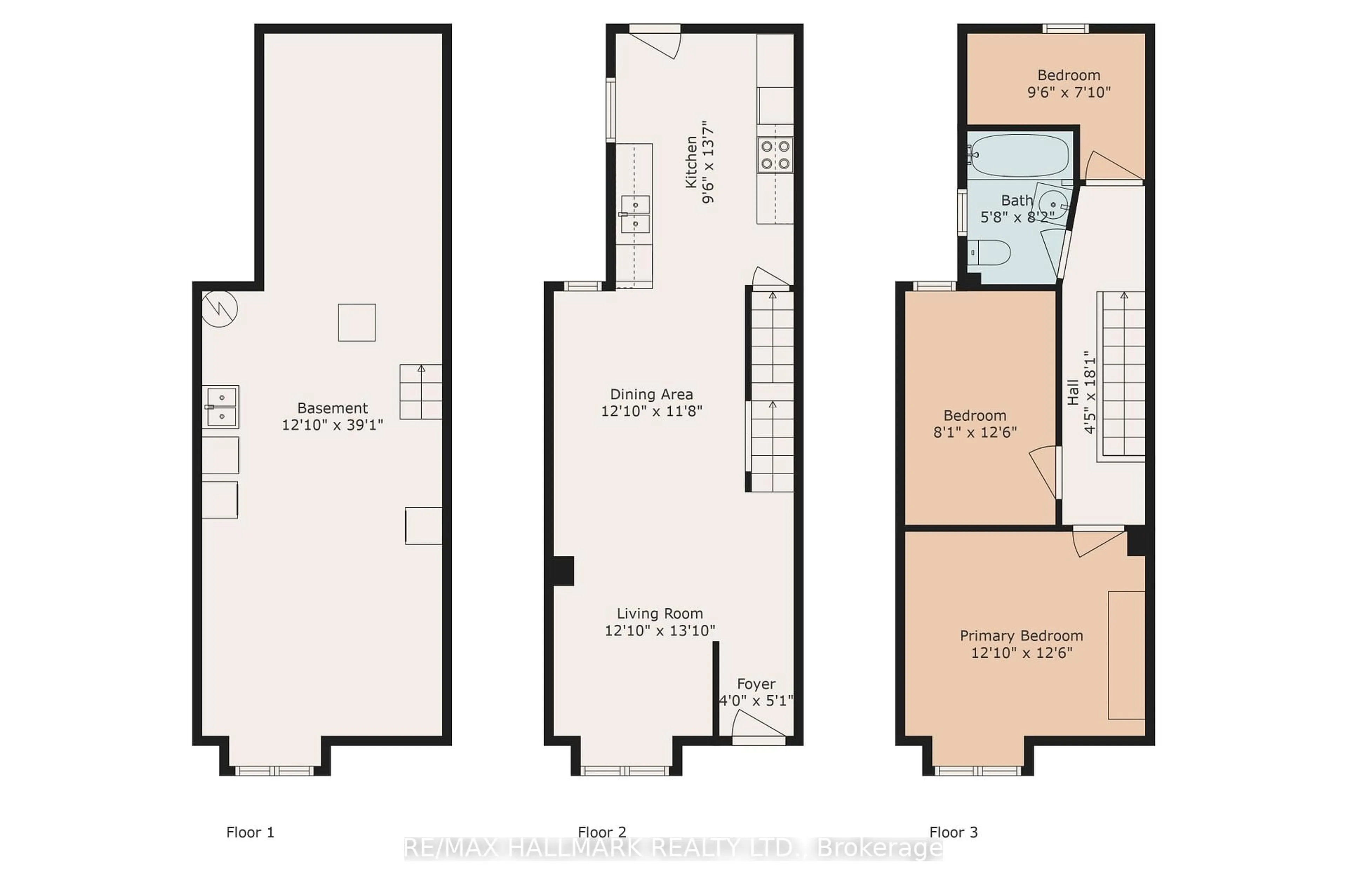 Floor plan for 48 Allen Ave, Toronto Ontario M4M 1T4
