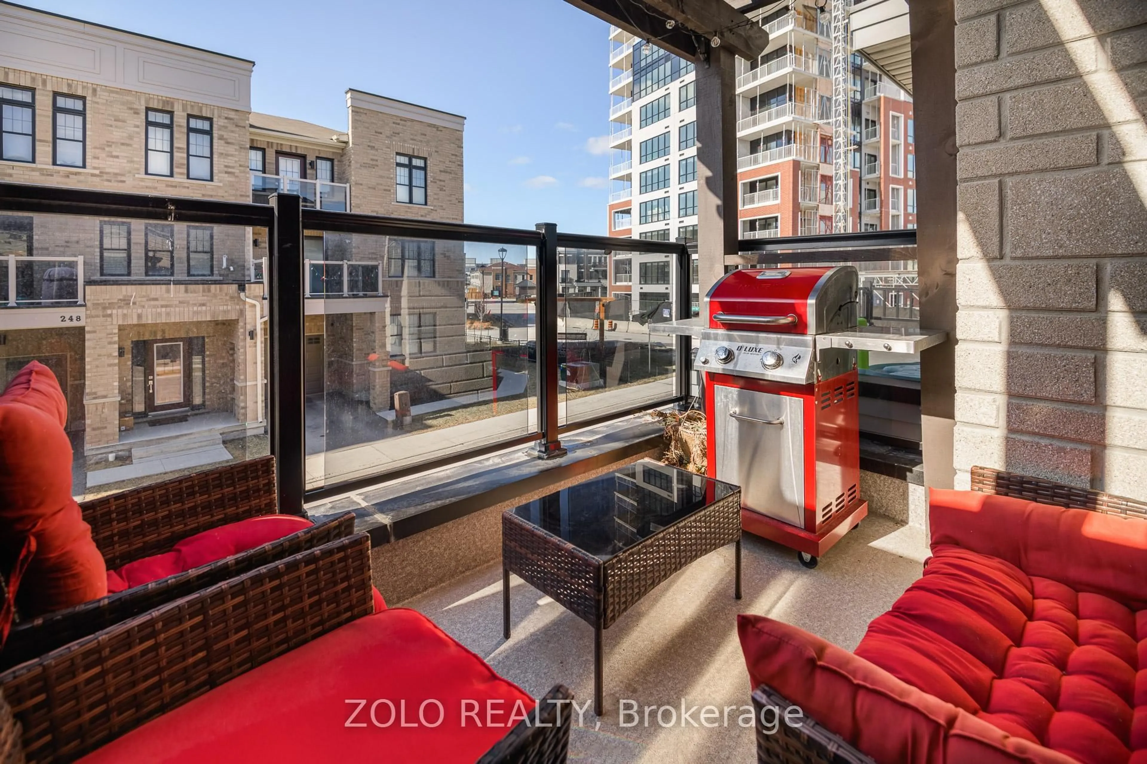 Patio, city buildings view from balcony for 261 LORD ELGIN Lane, Clarington Ontario L1C 7E5