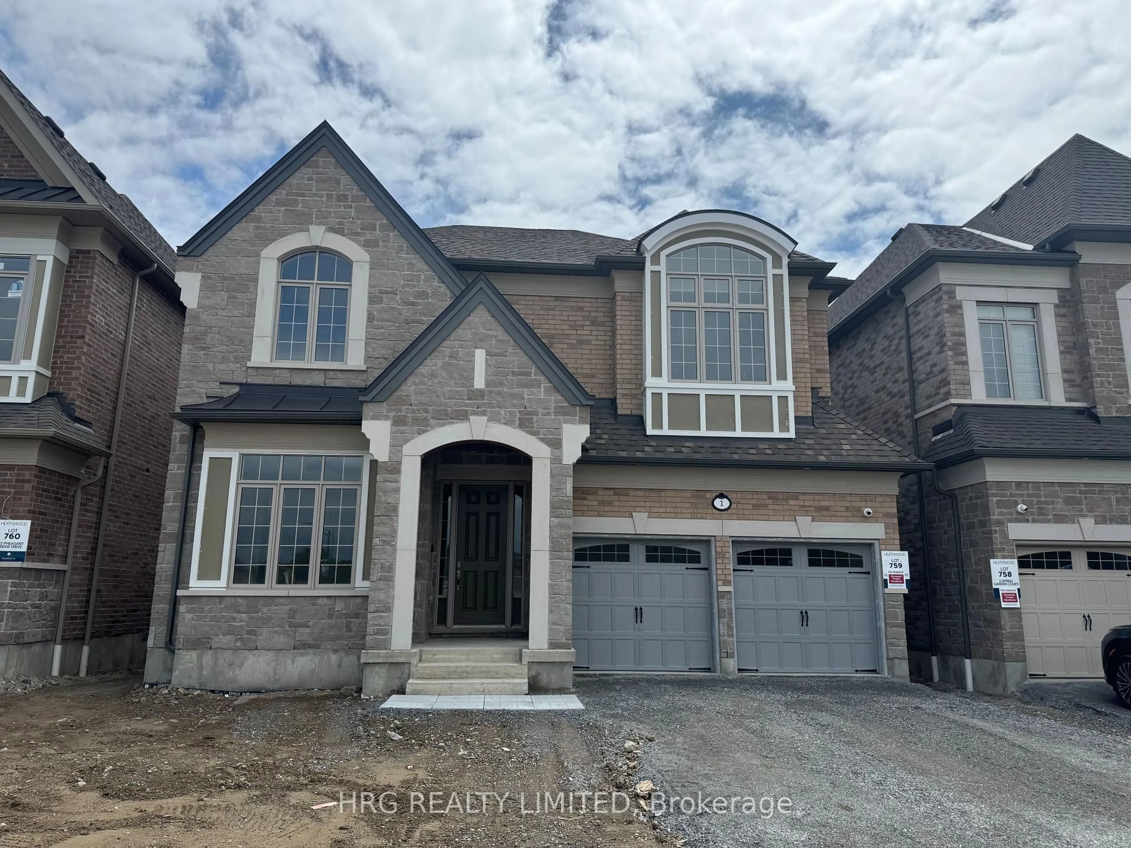 Home with brick exterior material, street for 1 Spring Garden Crt, Whitby Ontario L1P 0R9