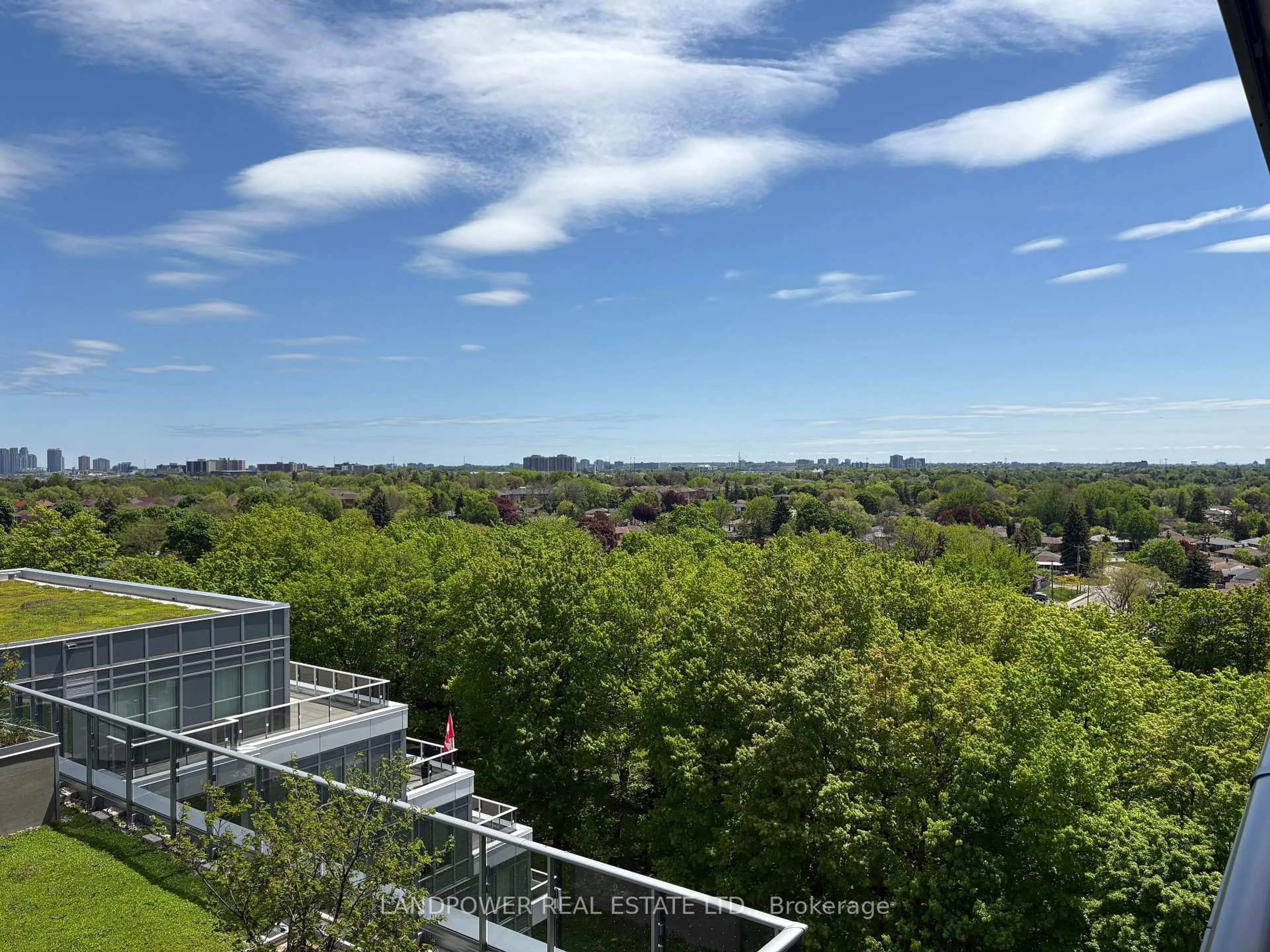 A pic from outside/outdoor area/front of a property/back of a property/a pic from drone, city buildings view from balcony for 3121 Sheppard Ave #1011, Toronto Ontario M1T 0B6