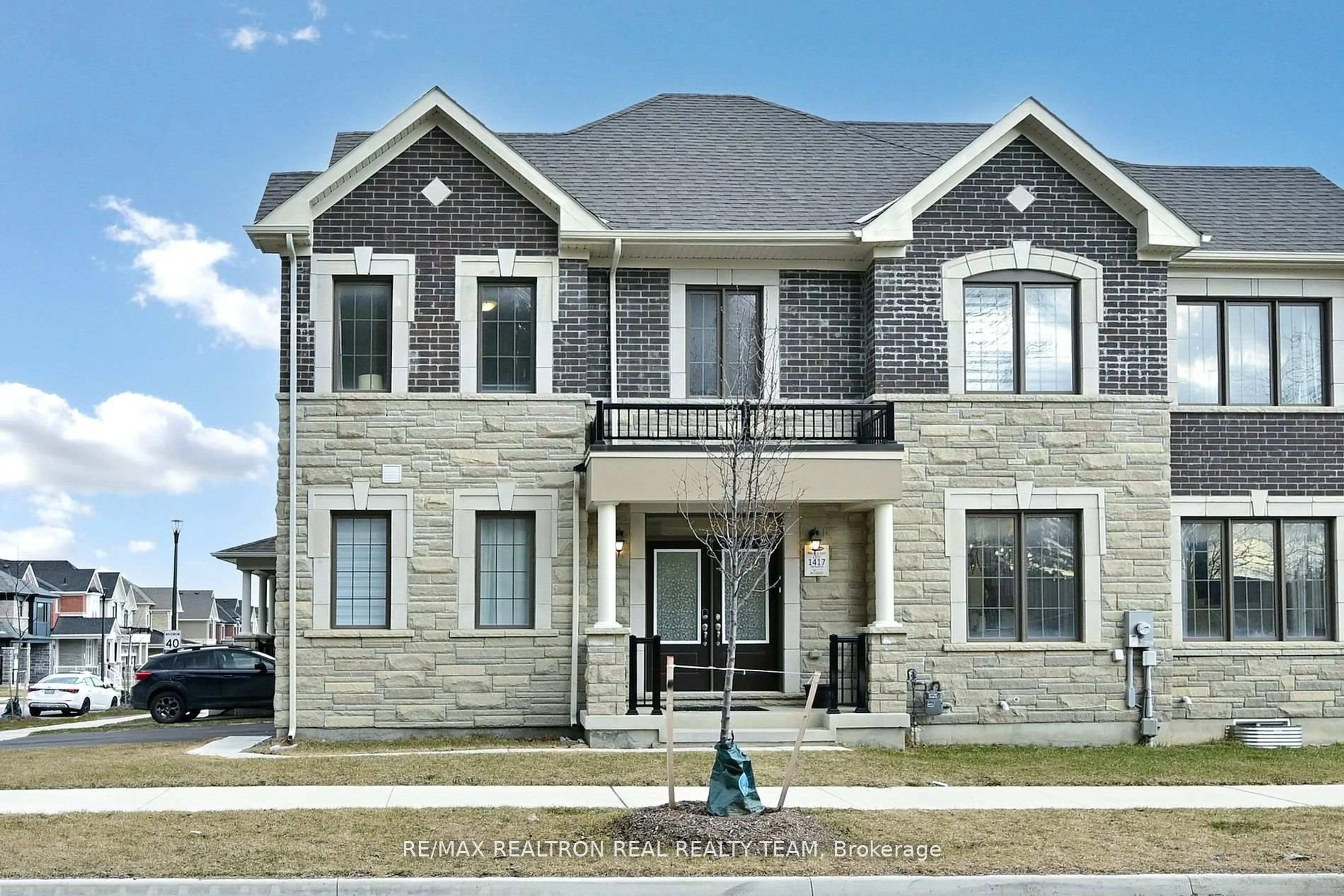 Home with brick exterior material, street for 1586 Scarlett Tr, Pickering Ontario L1X 0N9