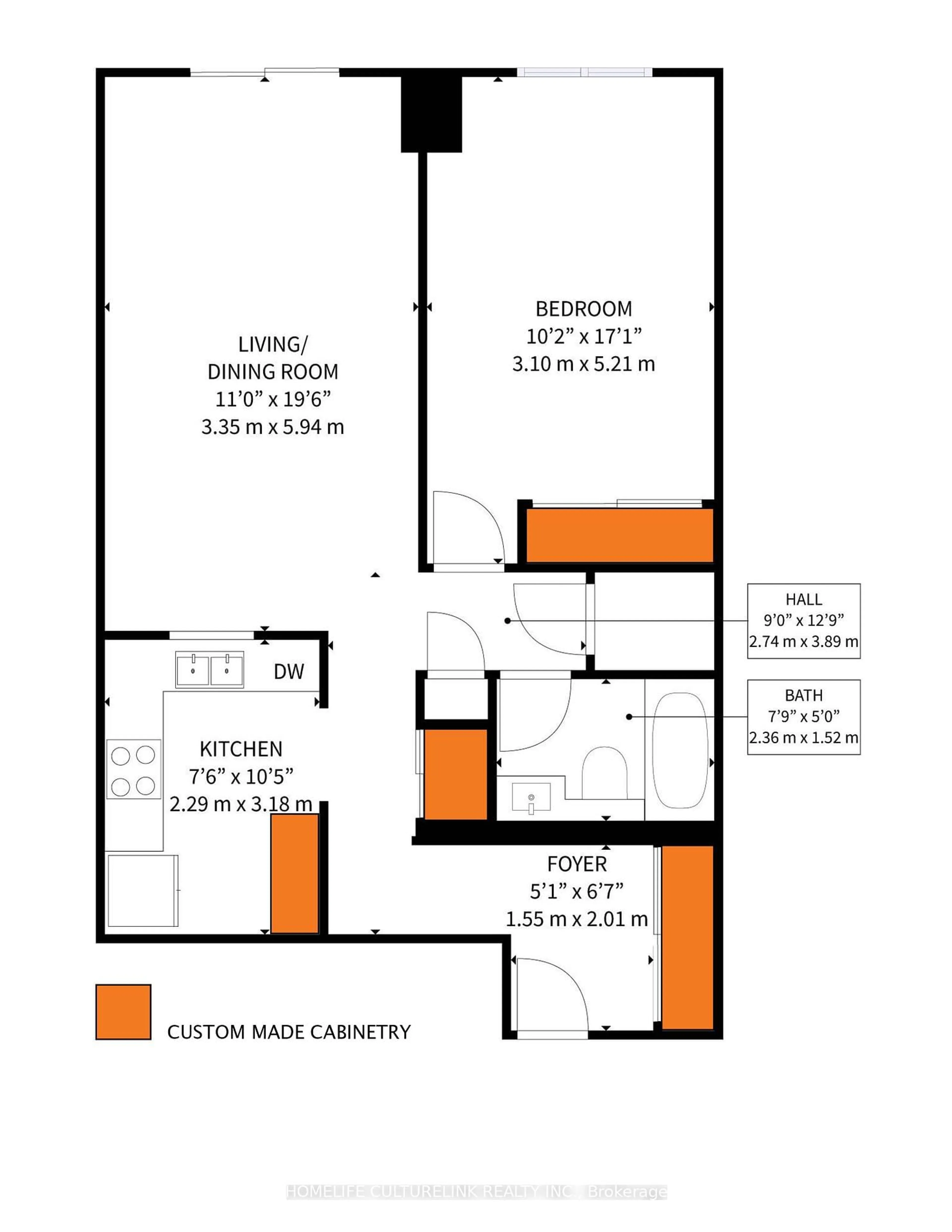 Floor plan for 410 MCLEVIN Ave #1412, Toronto Ontario M1B 5J5