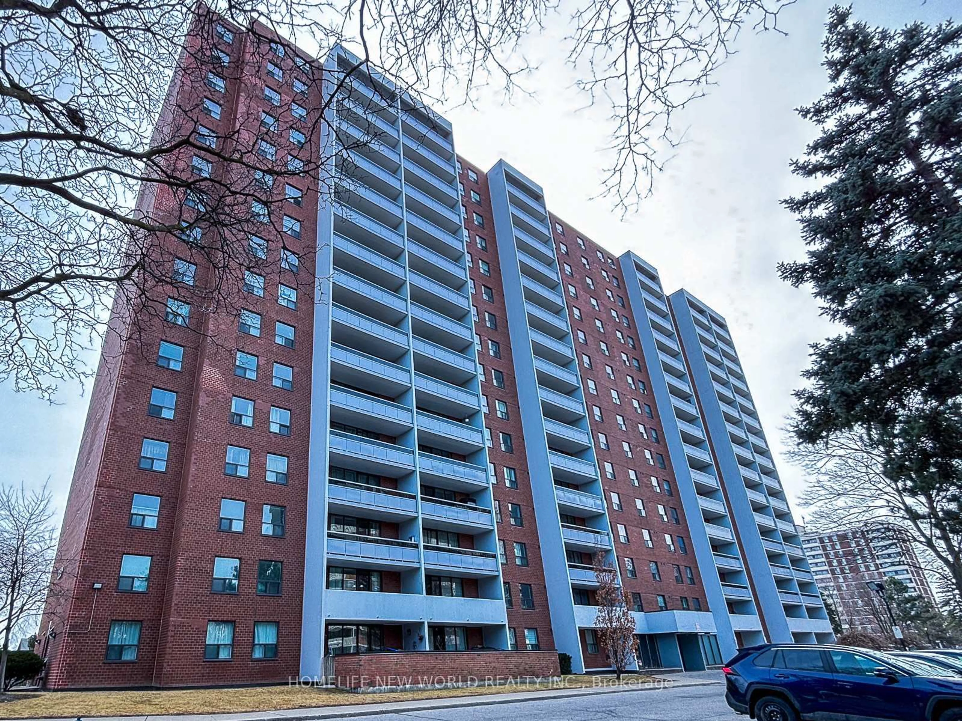 A pic from outside/outdoor area/front of a property/back of a property/a pic from drone, unknown for 1250 Bridletowne Circ #1509, Toronto Ontario M1W 2V1