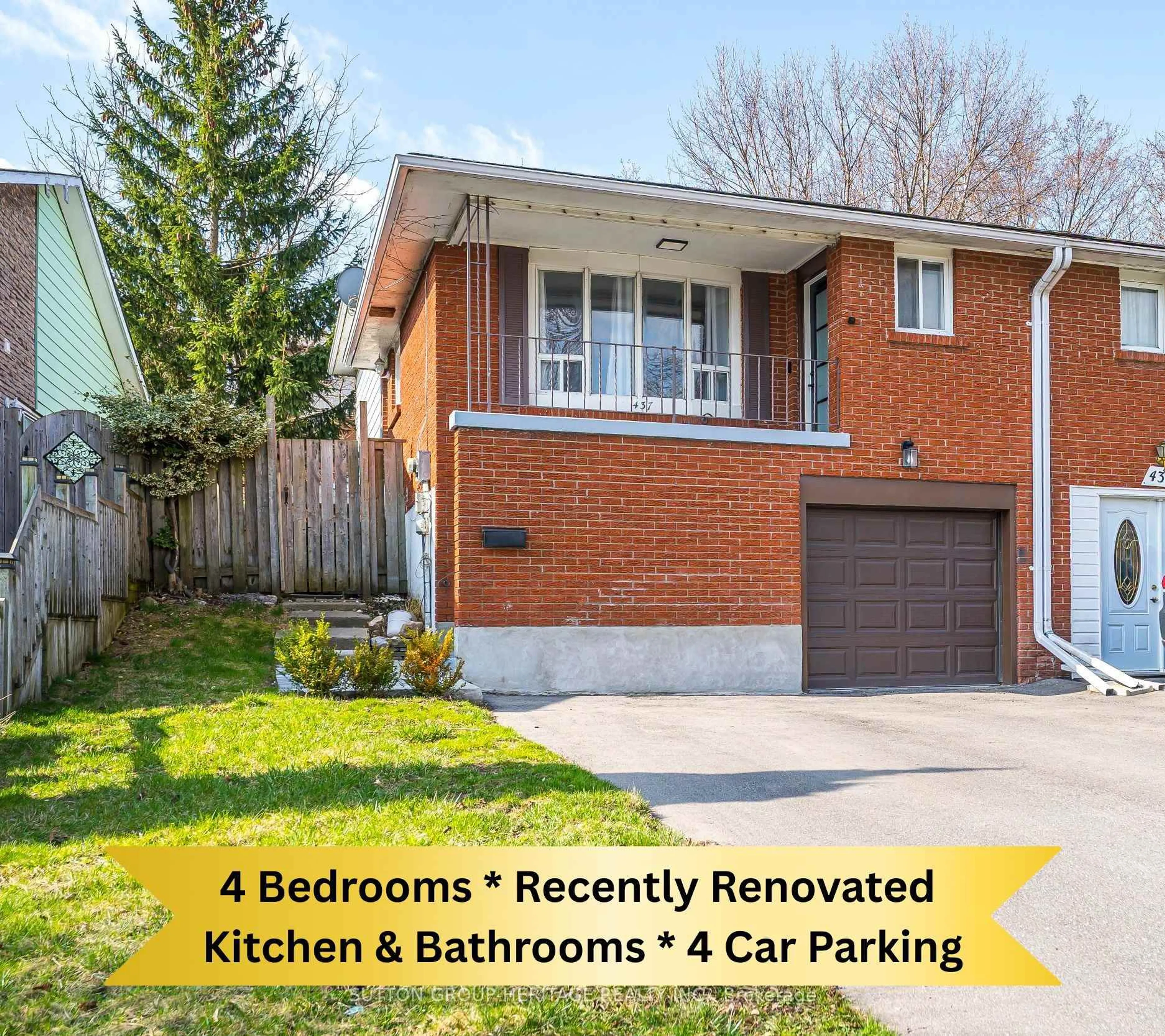 Home with brick exterior material, street for 437 Sedan Cres, Oshawa Ontario L1H 3G4
