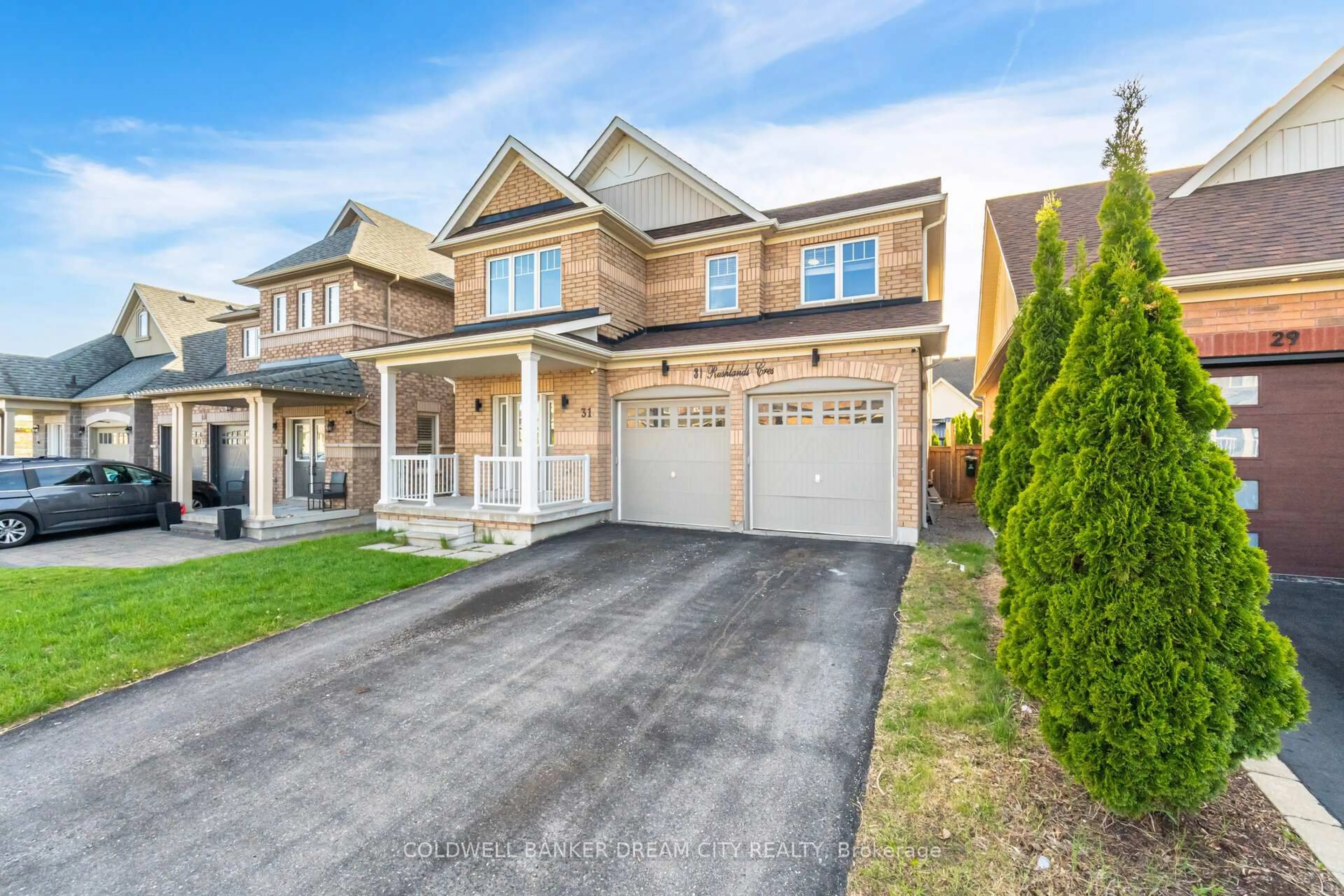 Home with brick exterior material, street for 31 Rushlands Cres, Whitby Ontario L1R 0J8