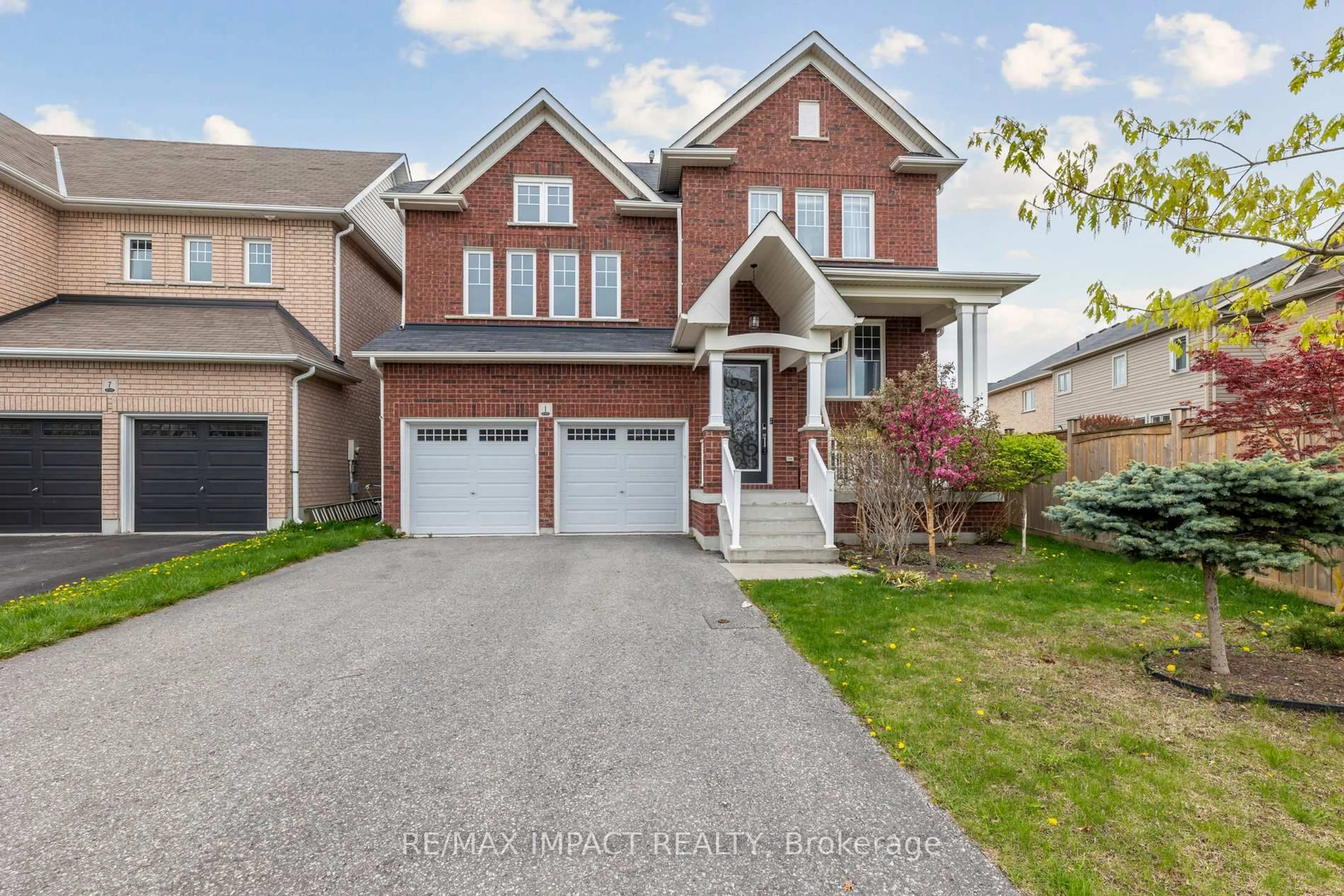 Home with brick exterior material, street for 1 Carl Raby St, Clarington Ontario L1C 0P5