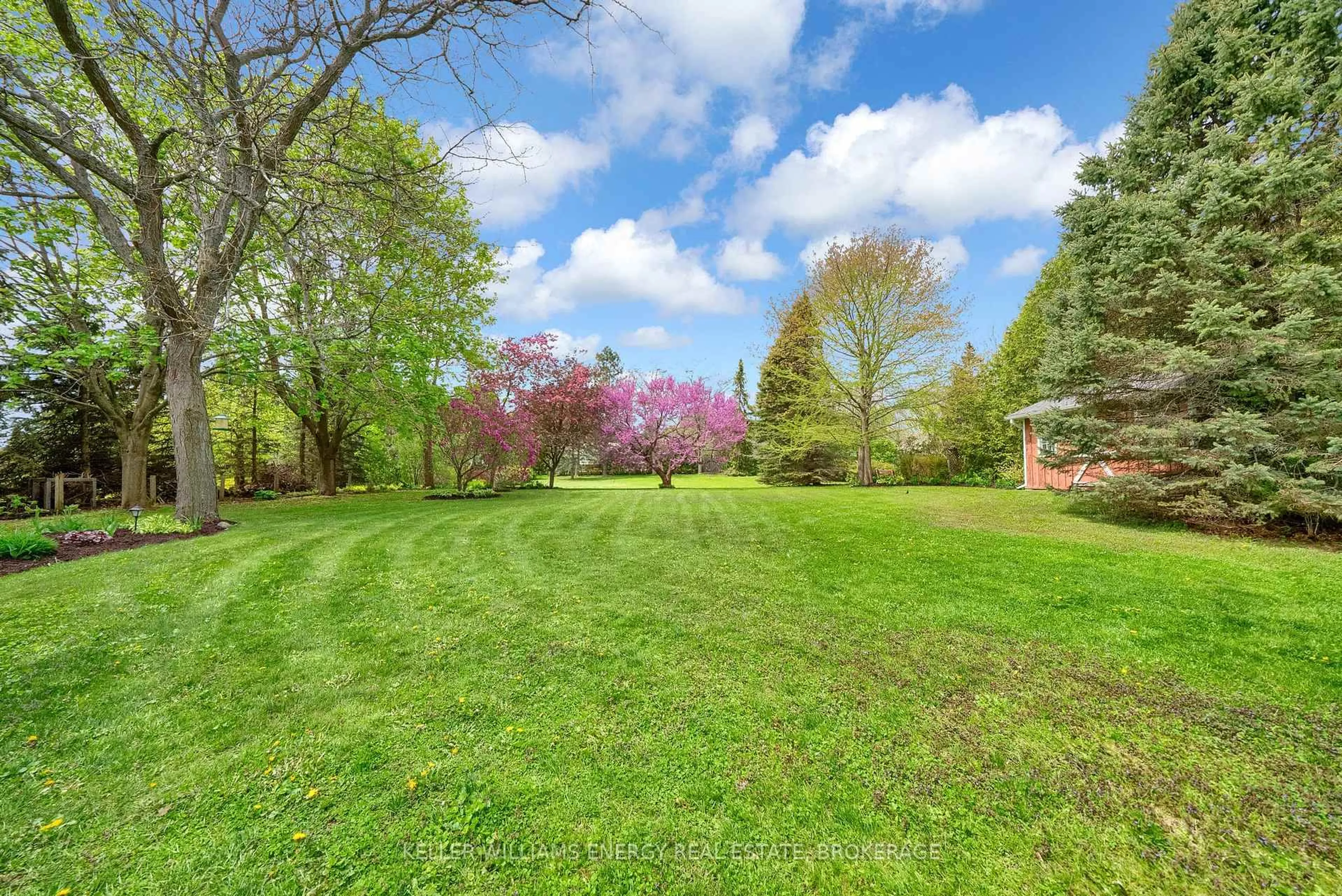 A pic from outside/outdoor area/front of a property/back of a property/a pic from drone, forest/trees view for 90 Potters Lane, Clarington Ontario L0B 1J0