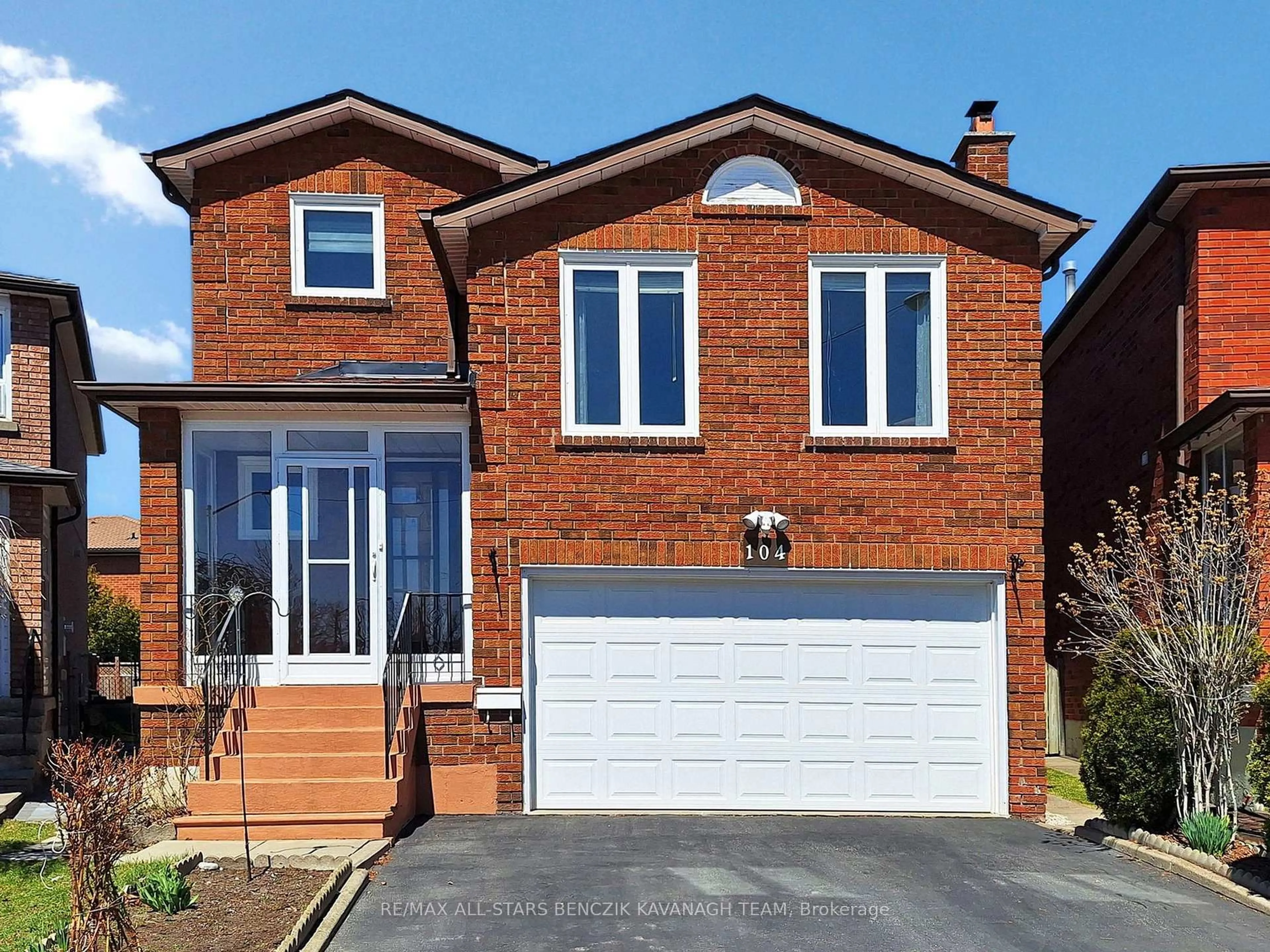 Home with brick exterior material, street for 104 Burnt Bark Dr, Toronto Ontario M1V 3J8