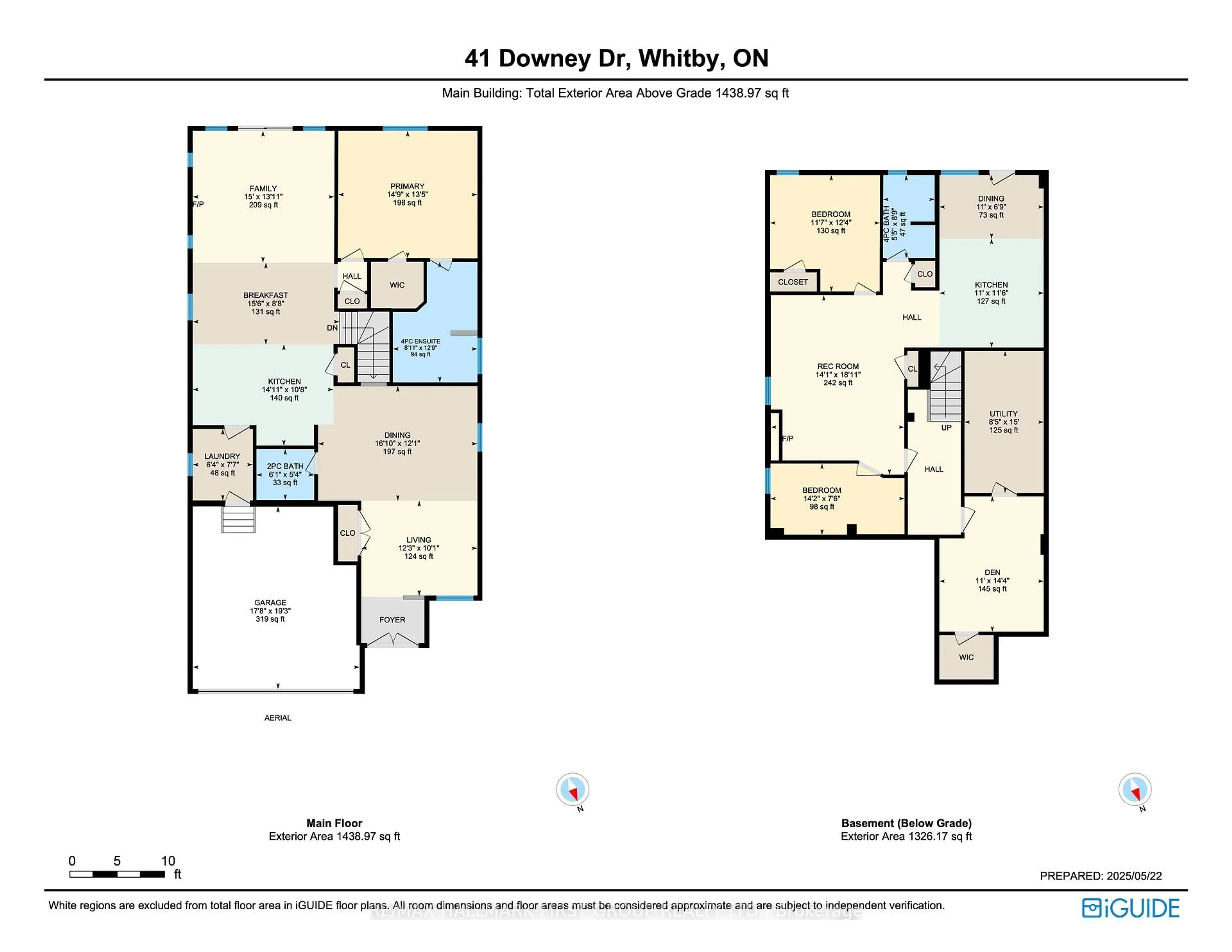 Floor plan for 41 Downey Dr, Whitby Ontario L1M 1J2