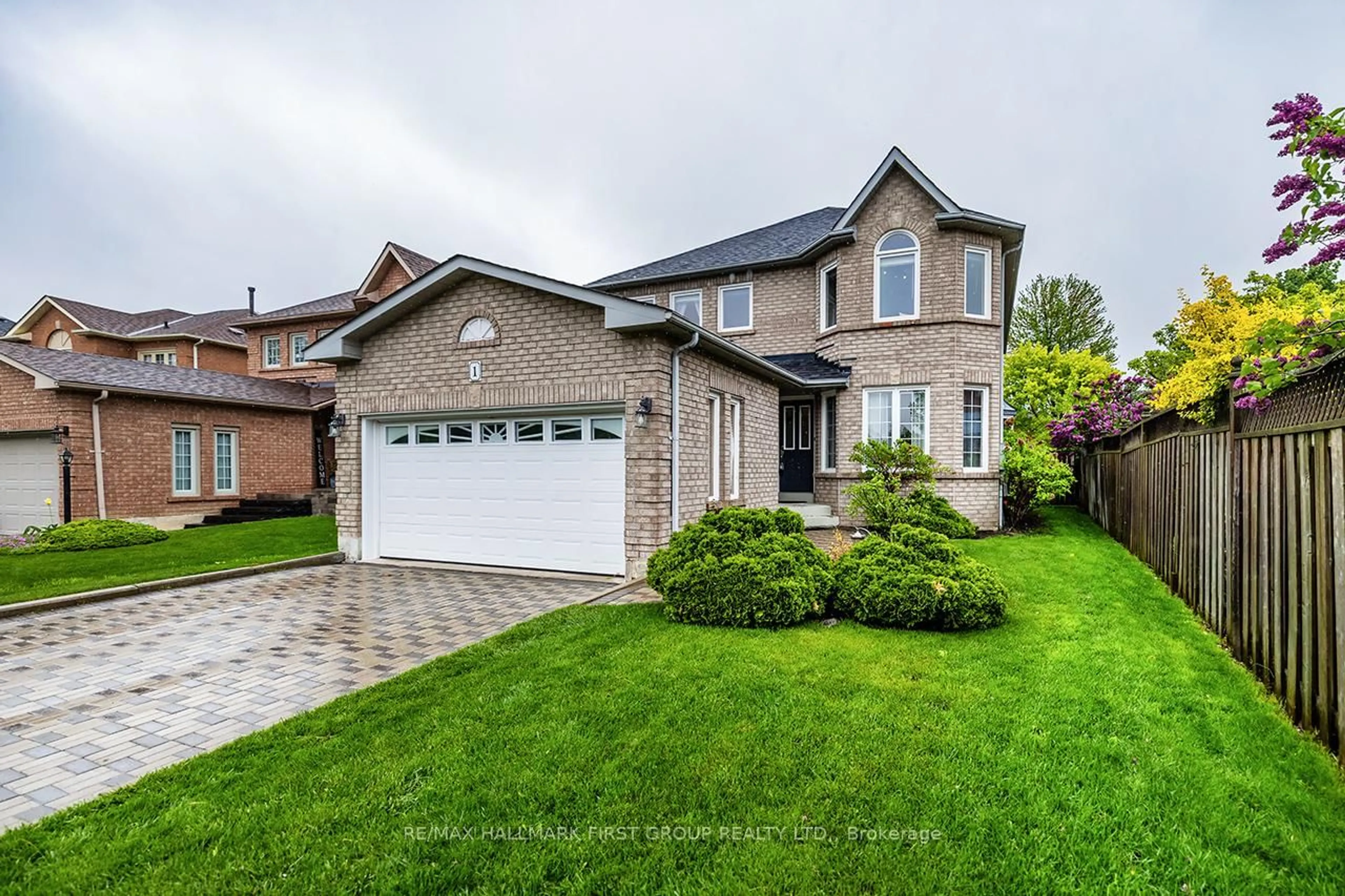 Home with brick exterior material, street for 1 Watersdown Cres, Whitby Ontario L1R 1Z1