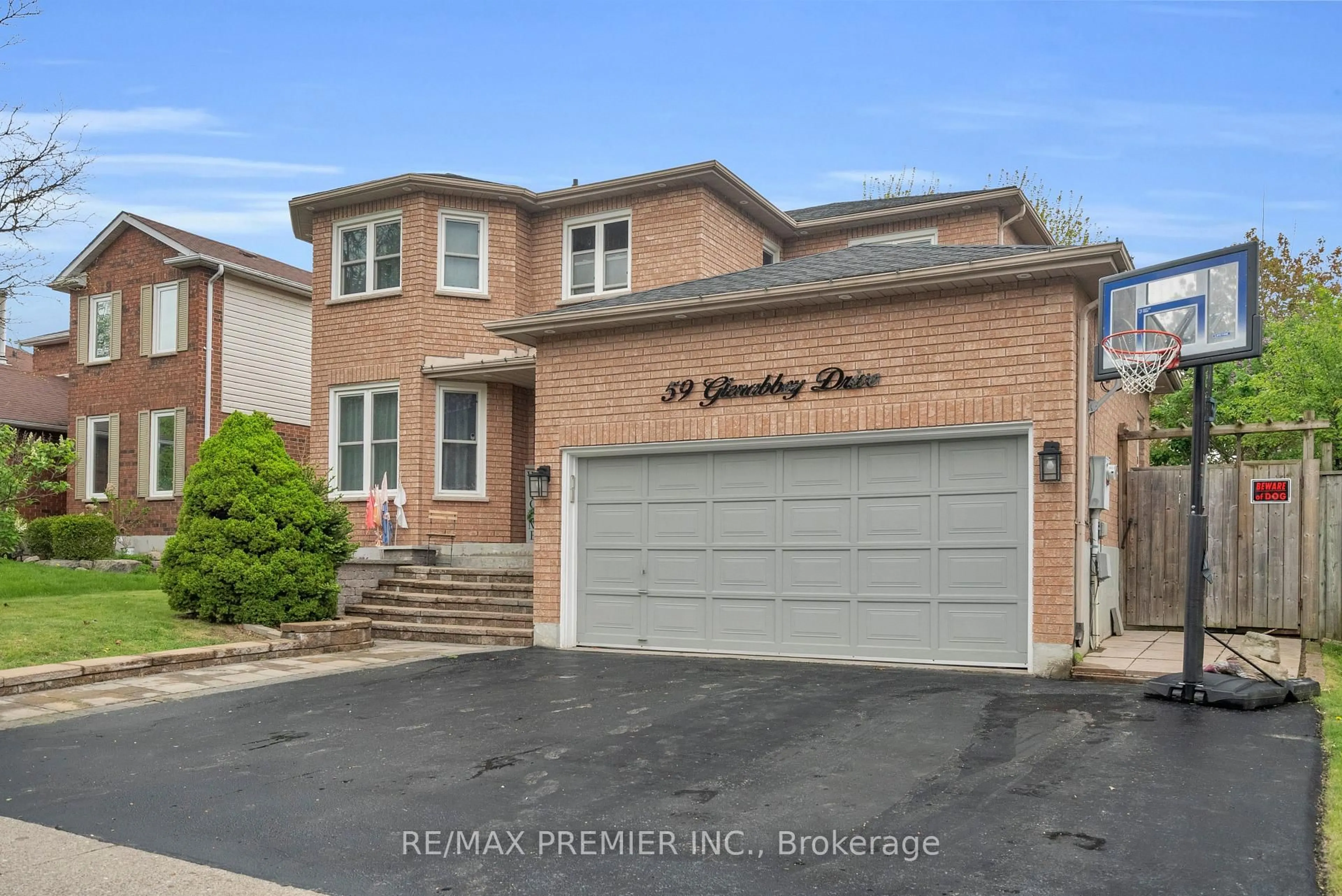 Home with brick exterior material, street for 59 Glenabbey Dr, Clarington Ontario L1E 2B5