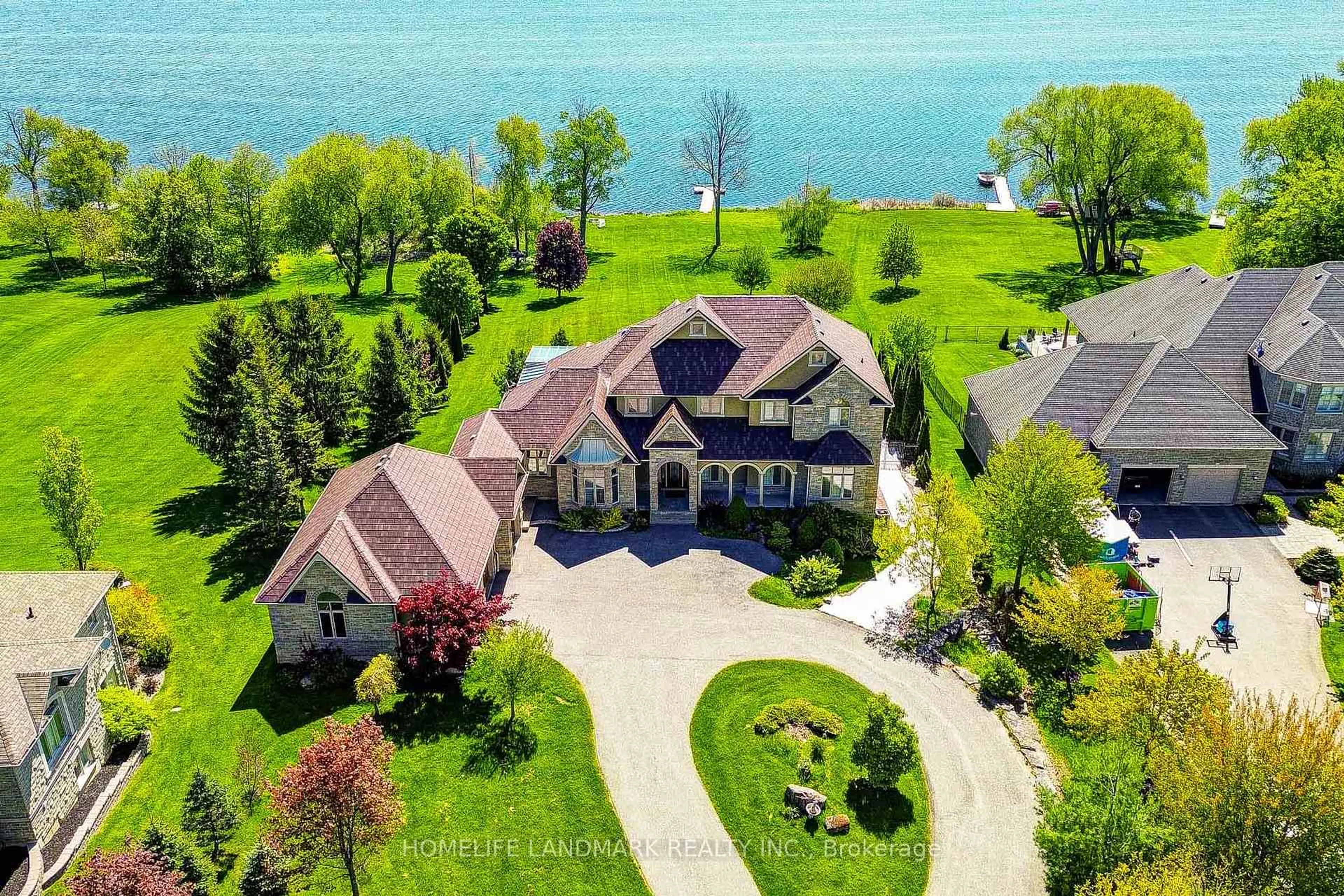 A pic from outside/outdoor area/front of a property/back of a property/a pic from drone, water/lake/river/ocean view for 104 Cawkers Cove Rd, Scugog Ontario L9L 1R6