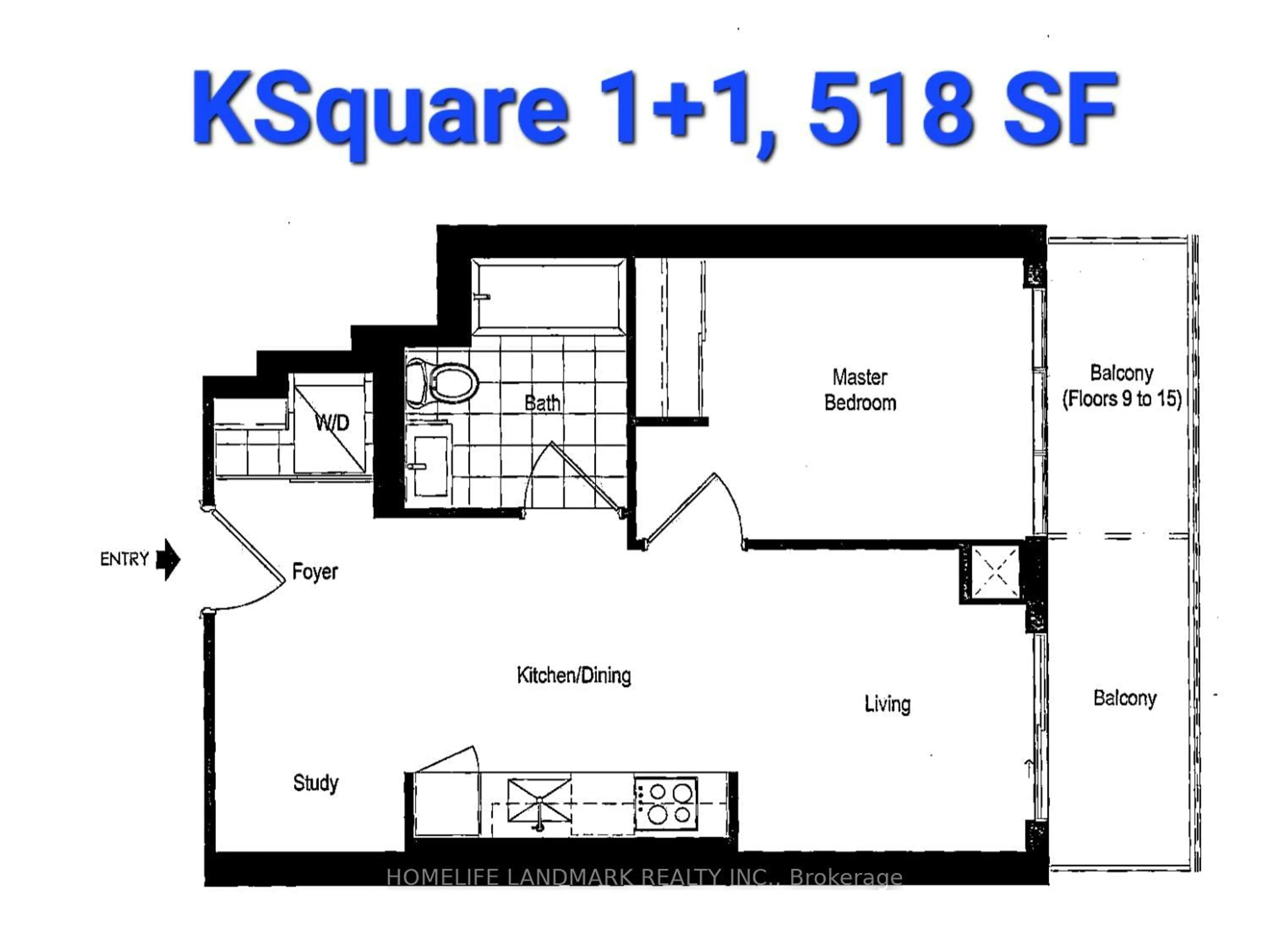 Floor plan for 2033 Kennedy Rd #3806, Toronto Ontario M1T 0B9