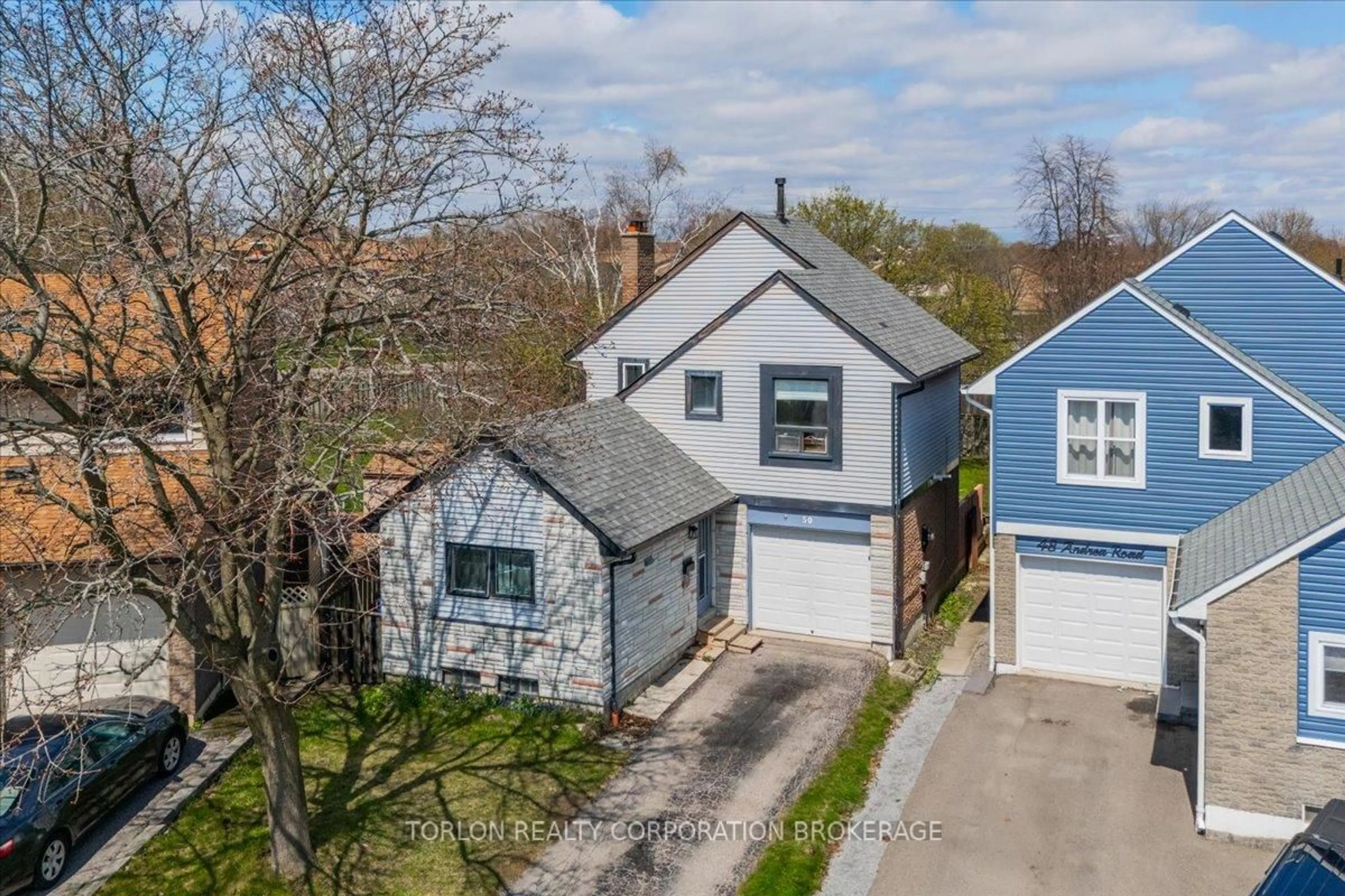 A pic from outside/outdoor area/front of a property/back of a property/a pic from drone, street for 50 Andrea Rd, Ajax Ontario L1S 3V7