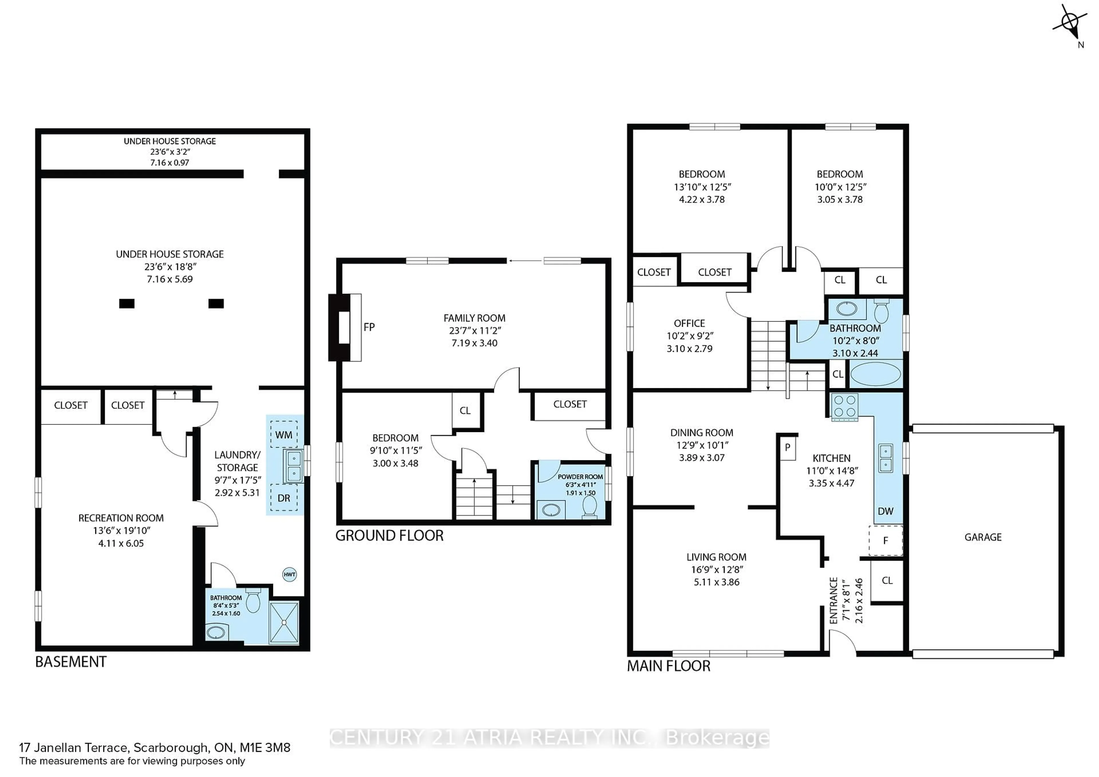 Floor plan for 17 Janellan Terr, Toronto Ontario M1E 3M8