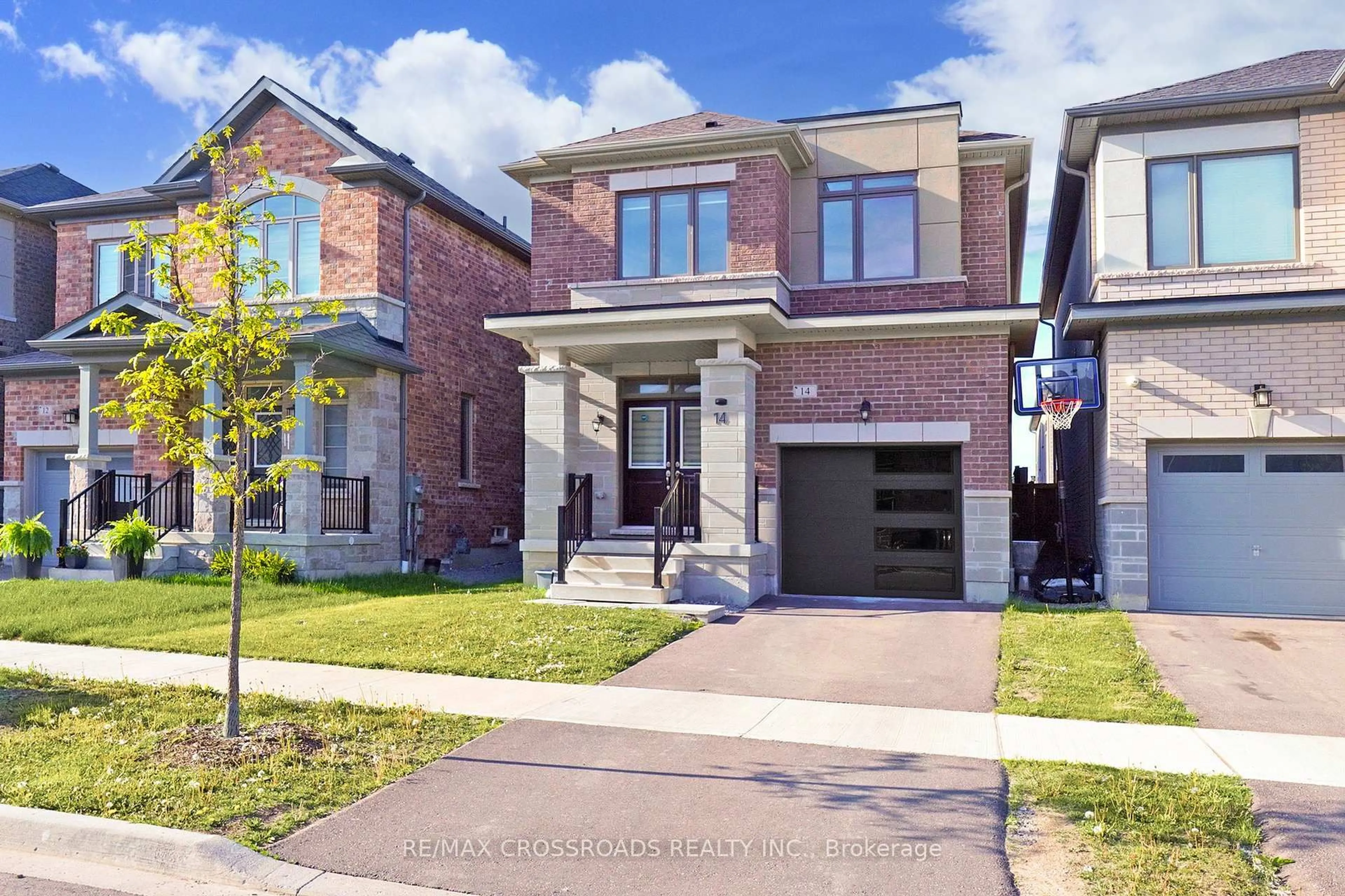 Home with brick exterior material, street for 14 Ogston Cres, Whitby Ontario L1P 0G9