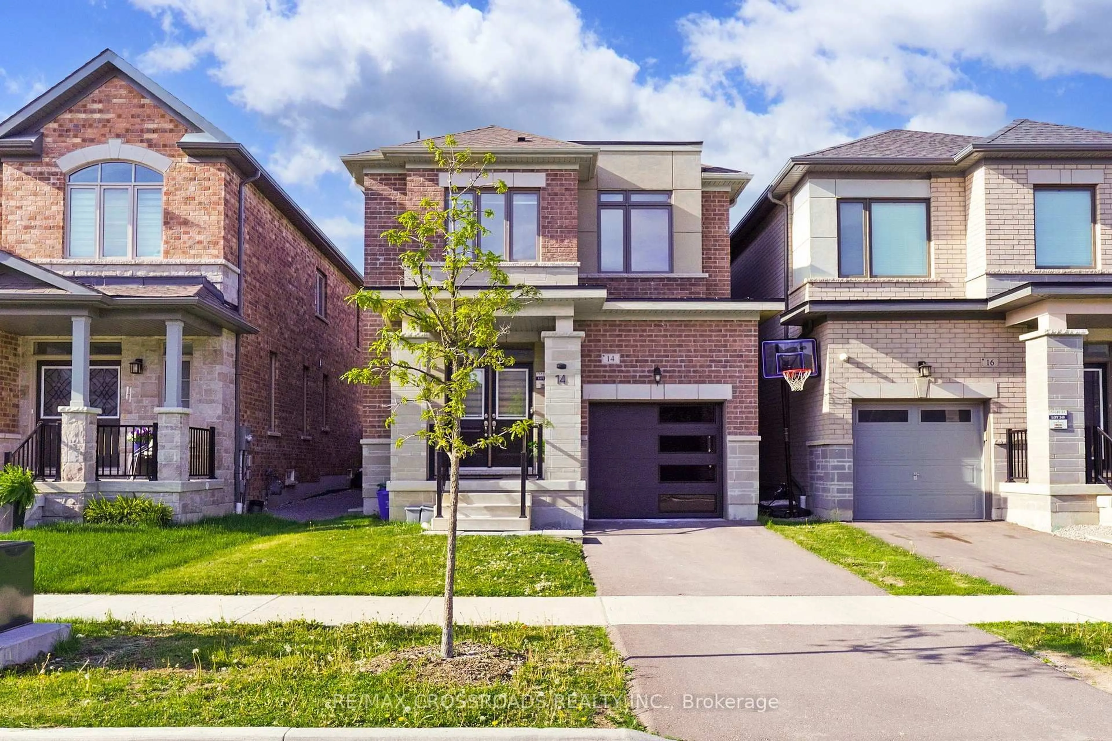 Home with brick exterior material, street for 14 Ogston Cres, Whitby Ontario L1P 0G9