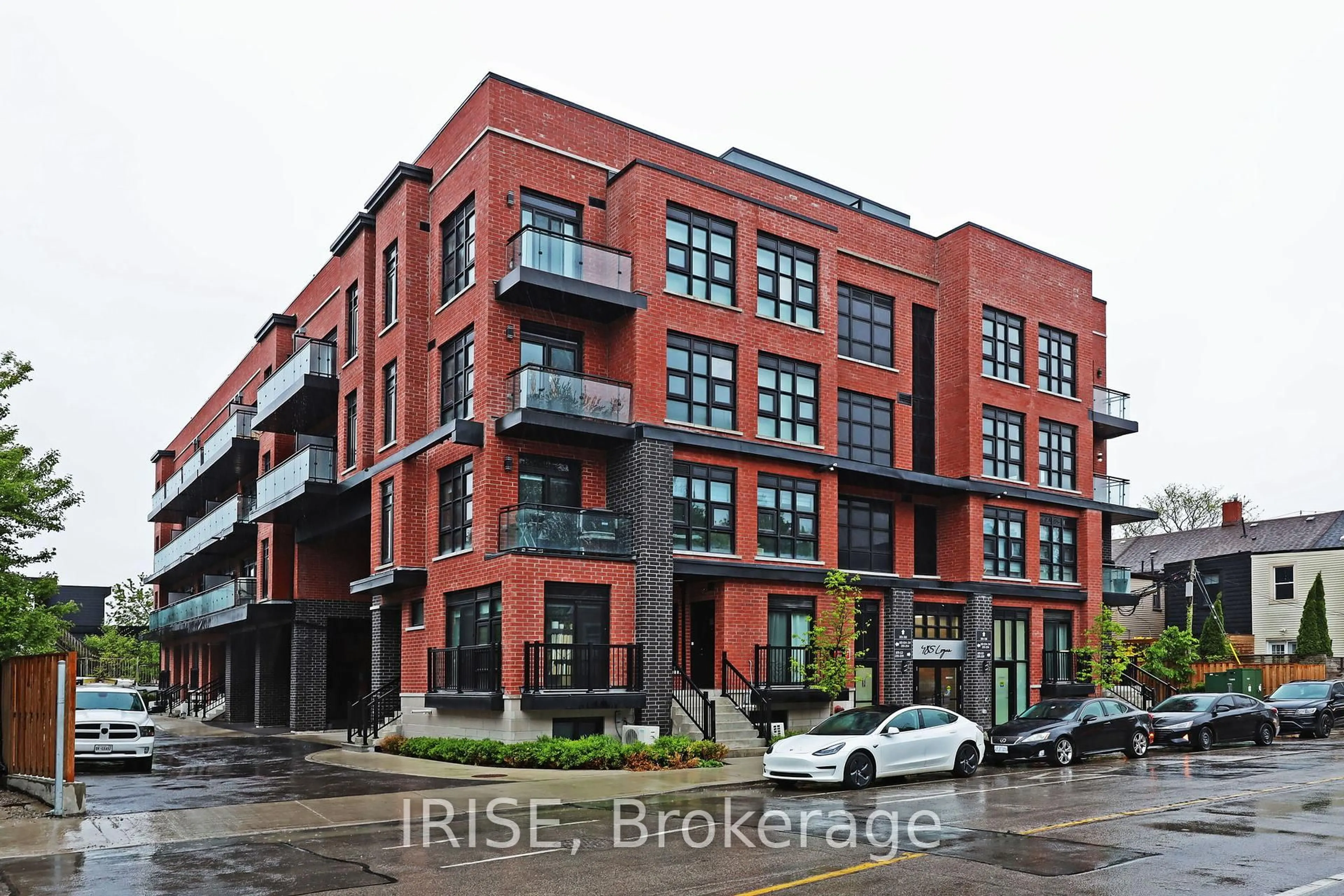 Home with brick exterior material, building for 485 Logan Ave #207, Toronto Ontario M4M 2P5