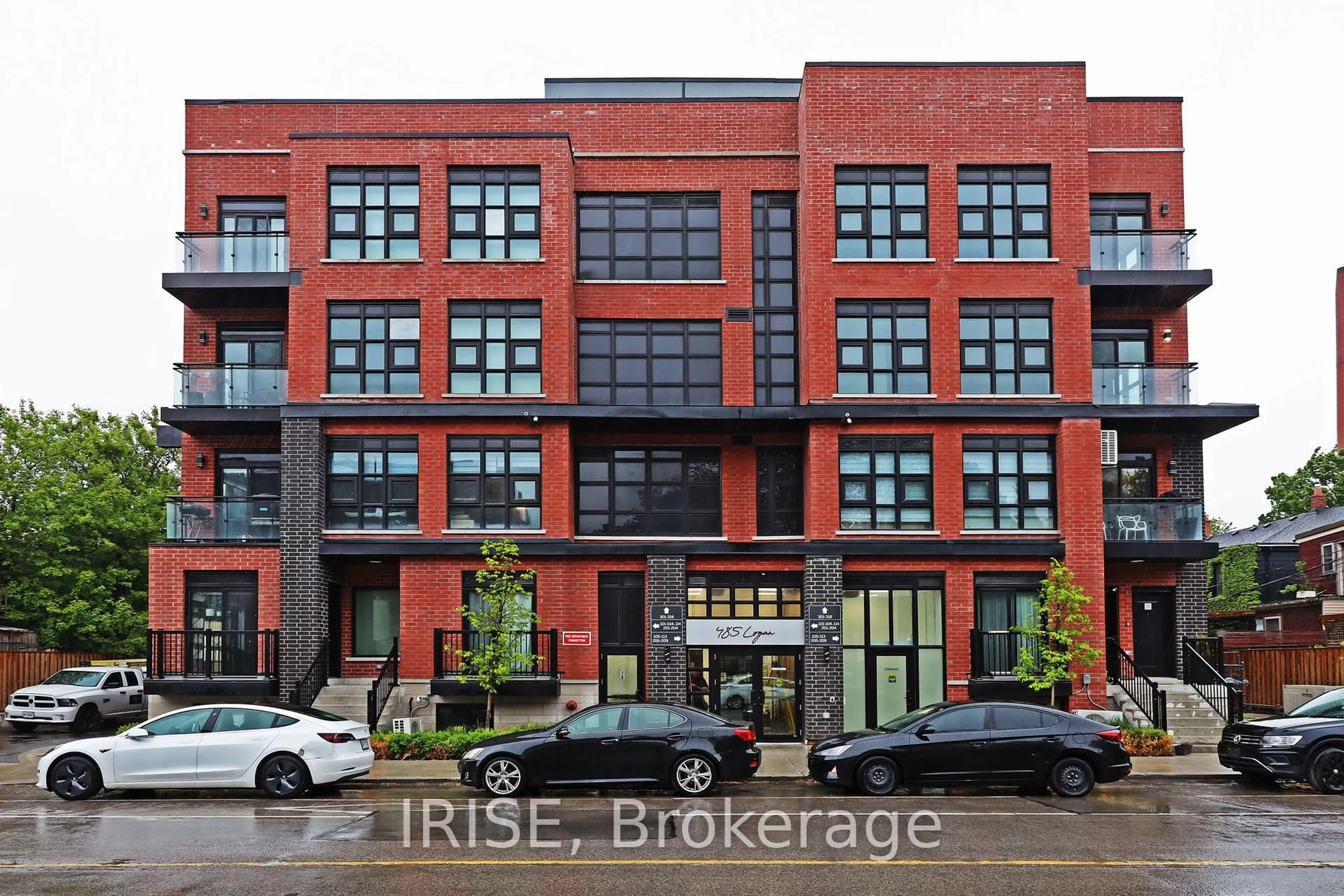 Home with brick exterior material, building for 485 Logan Ave #207, Toronto Ontario M4M 2P5