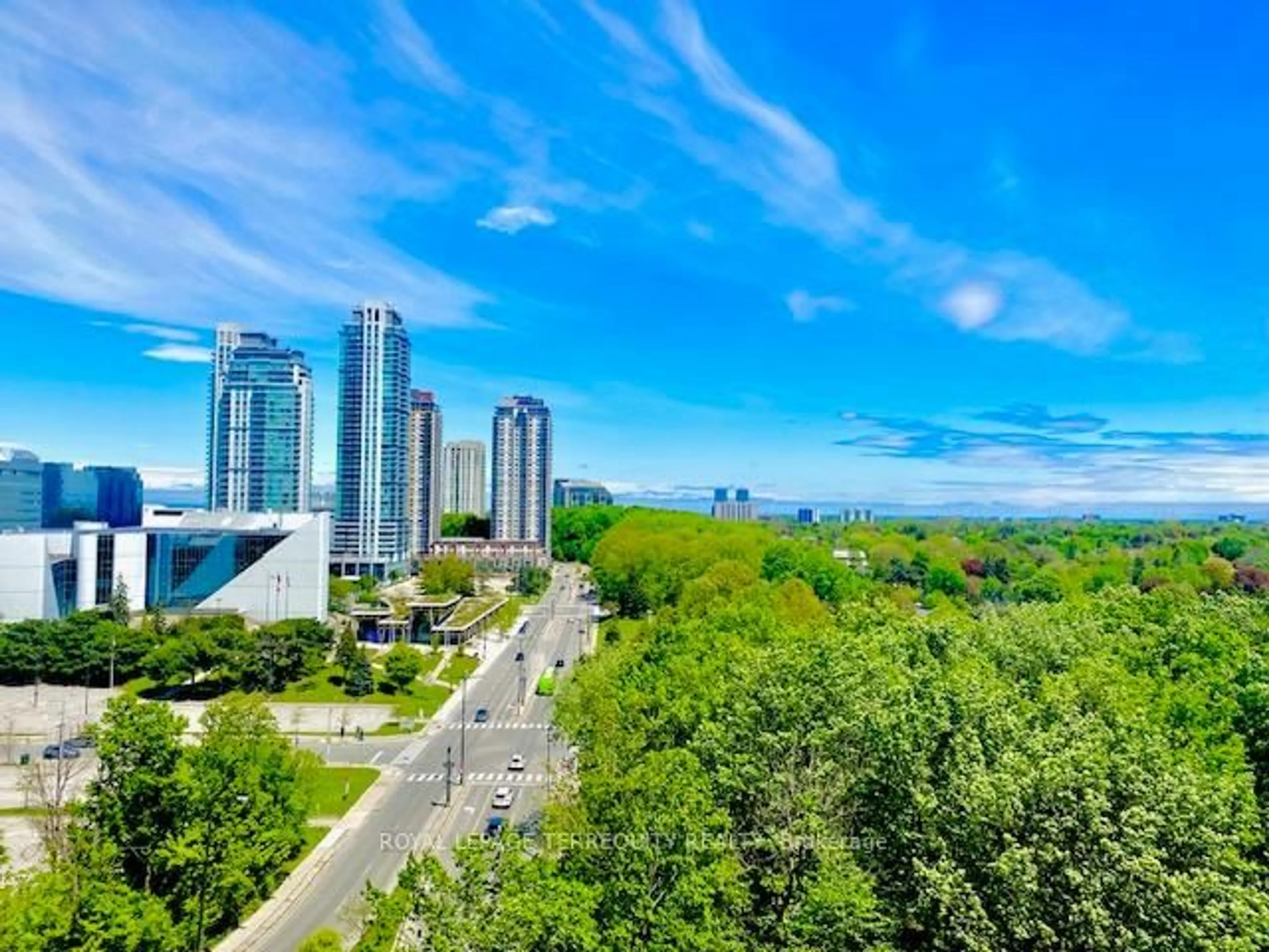 A pic from outside/outdoor area/front of a property/back of a property/a pic from drone, city buildings view from balcony for 125 Omni Dr #1232, Toronto Ontario M1P 5A9