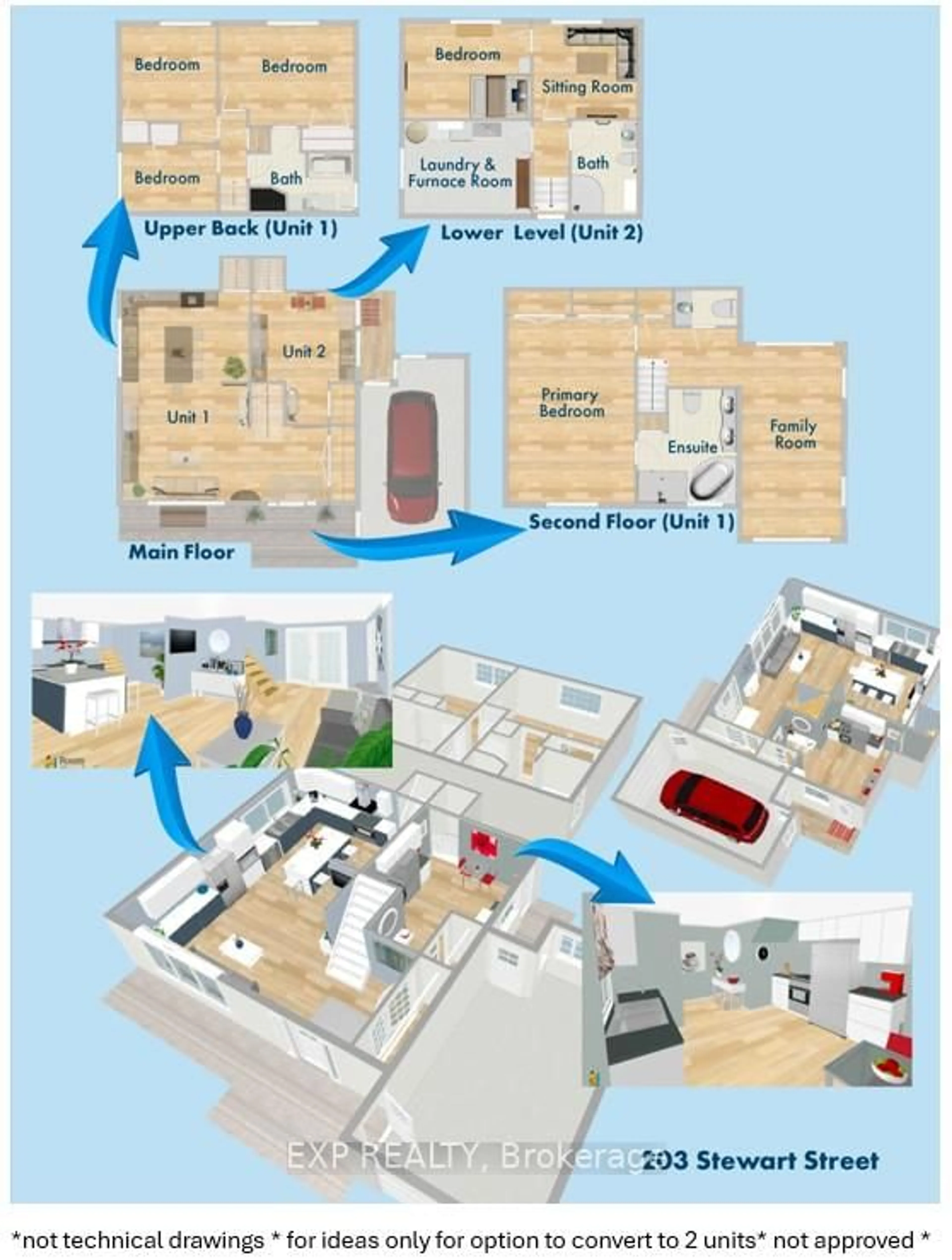 Floor plan for 203 Stewart St, Whitby Ontario L1N 3V2