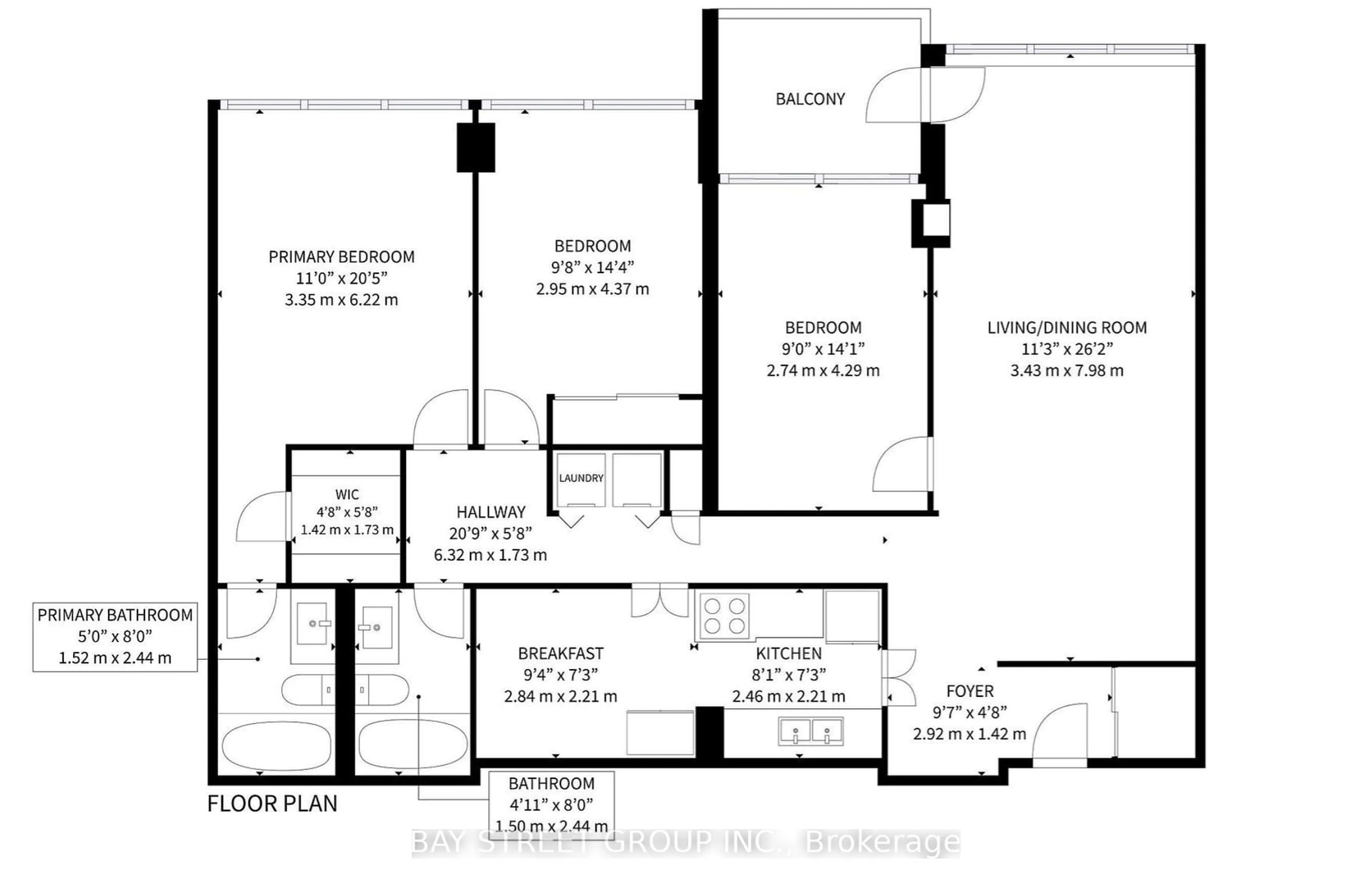 Floor plan for 25 Silver Springs Blvd #1607, Toronto Ontario M1V 1M9
