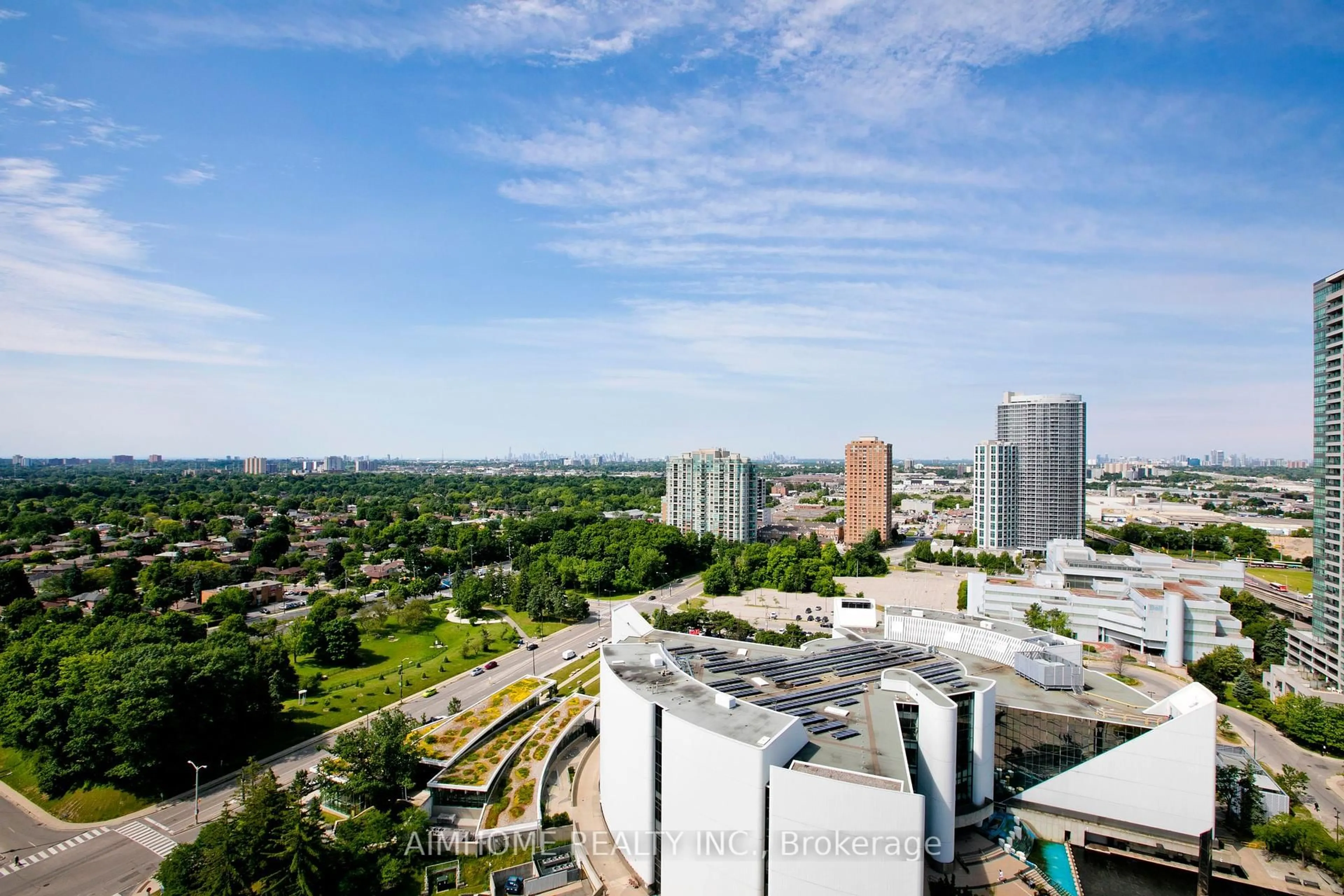 A pic from outside/outdoor area/front of a property/back of a property/a pic from drone, city buildings view from balcony for 60 Town Centre Crt #2402, Toronto Ontario M1P 0B1