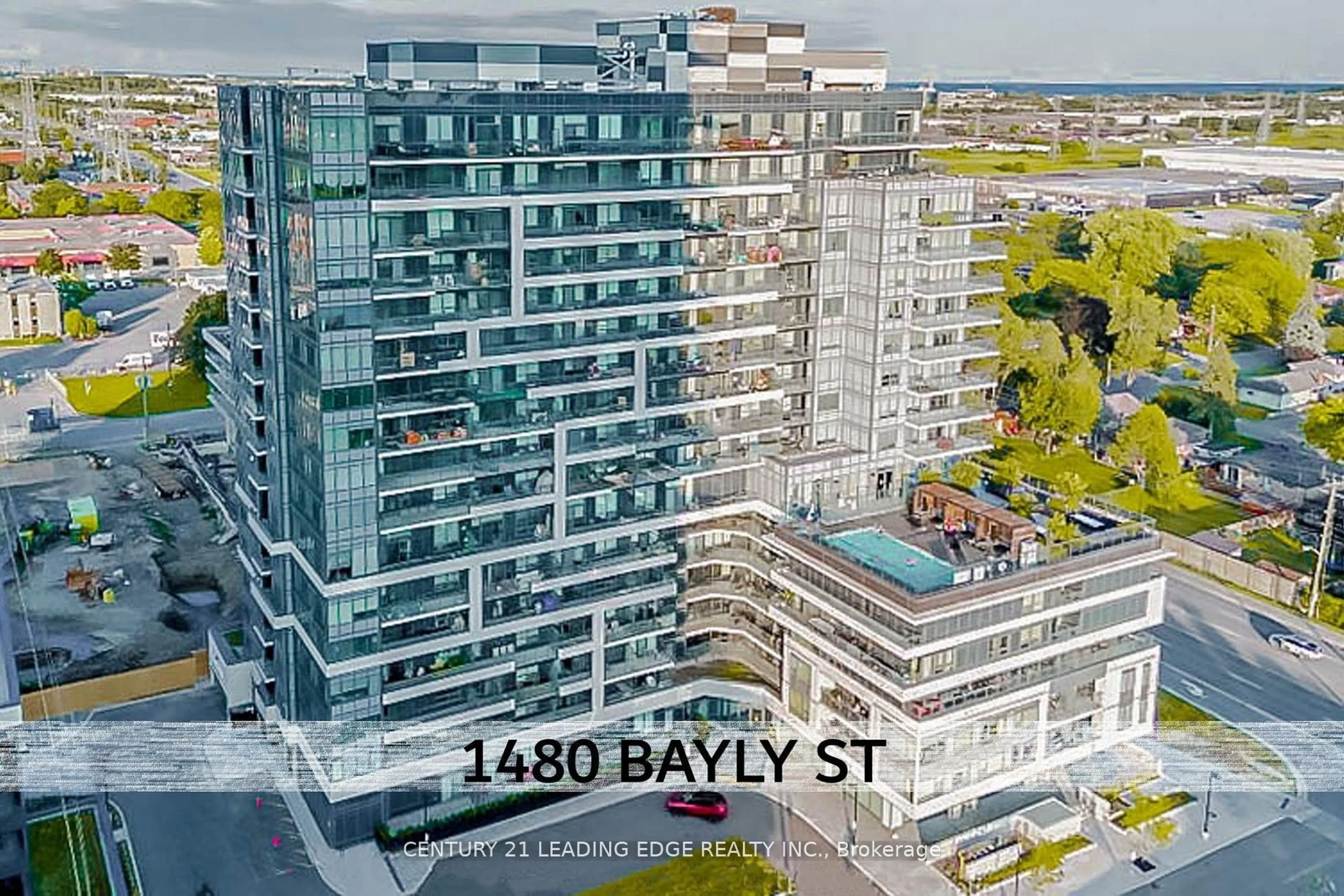 A pic from outside/outdoor area/front of a property/back of a property/a pic from drone, city buildings view from balcony for 1480 Bayly St #408, Pickering Ontario L1W 0C2