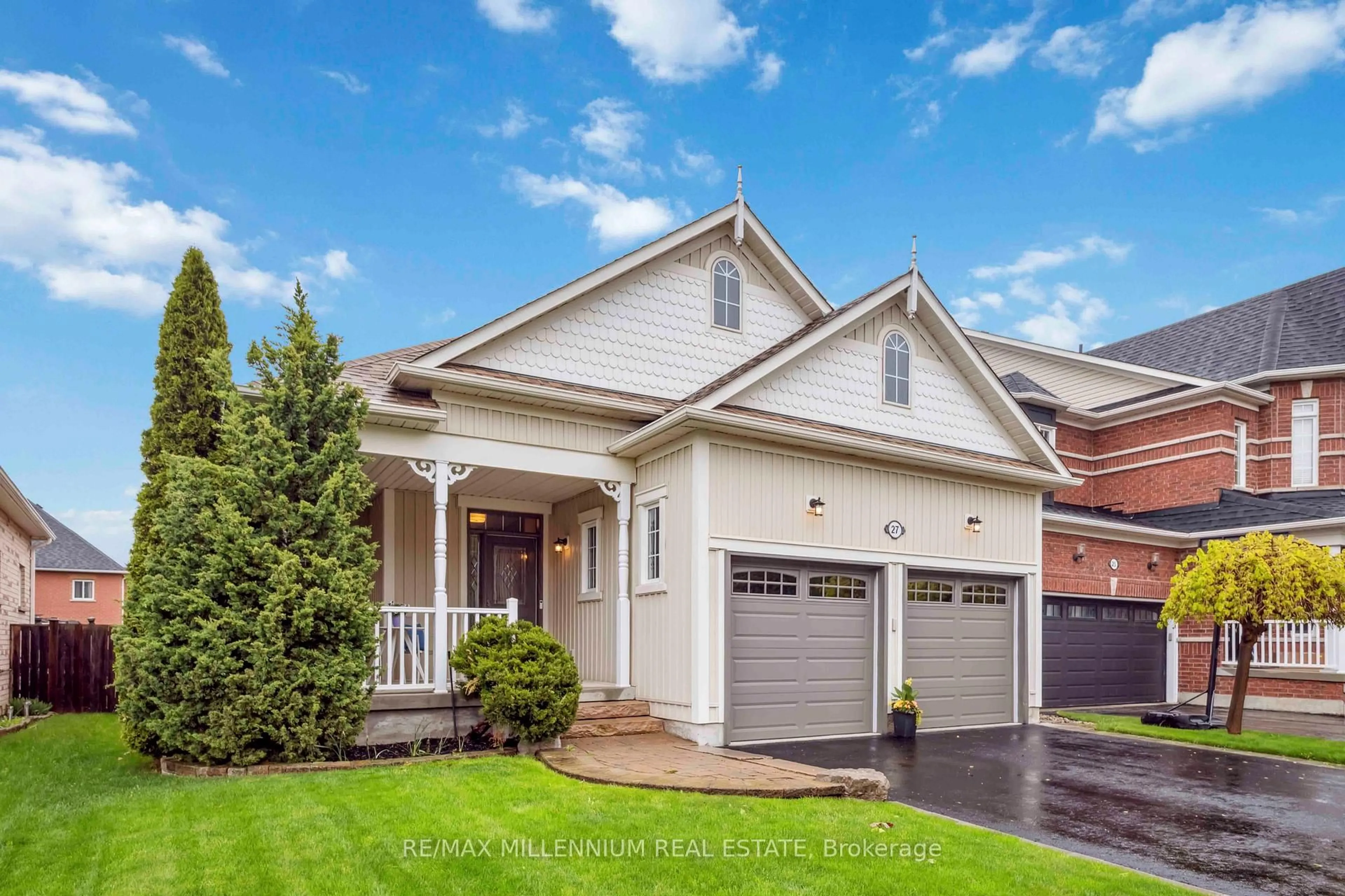 Home with brick exterior material, street for 27 Corsham Dr, Whitby Ontario L1M 2K5