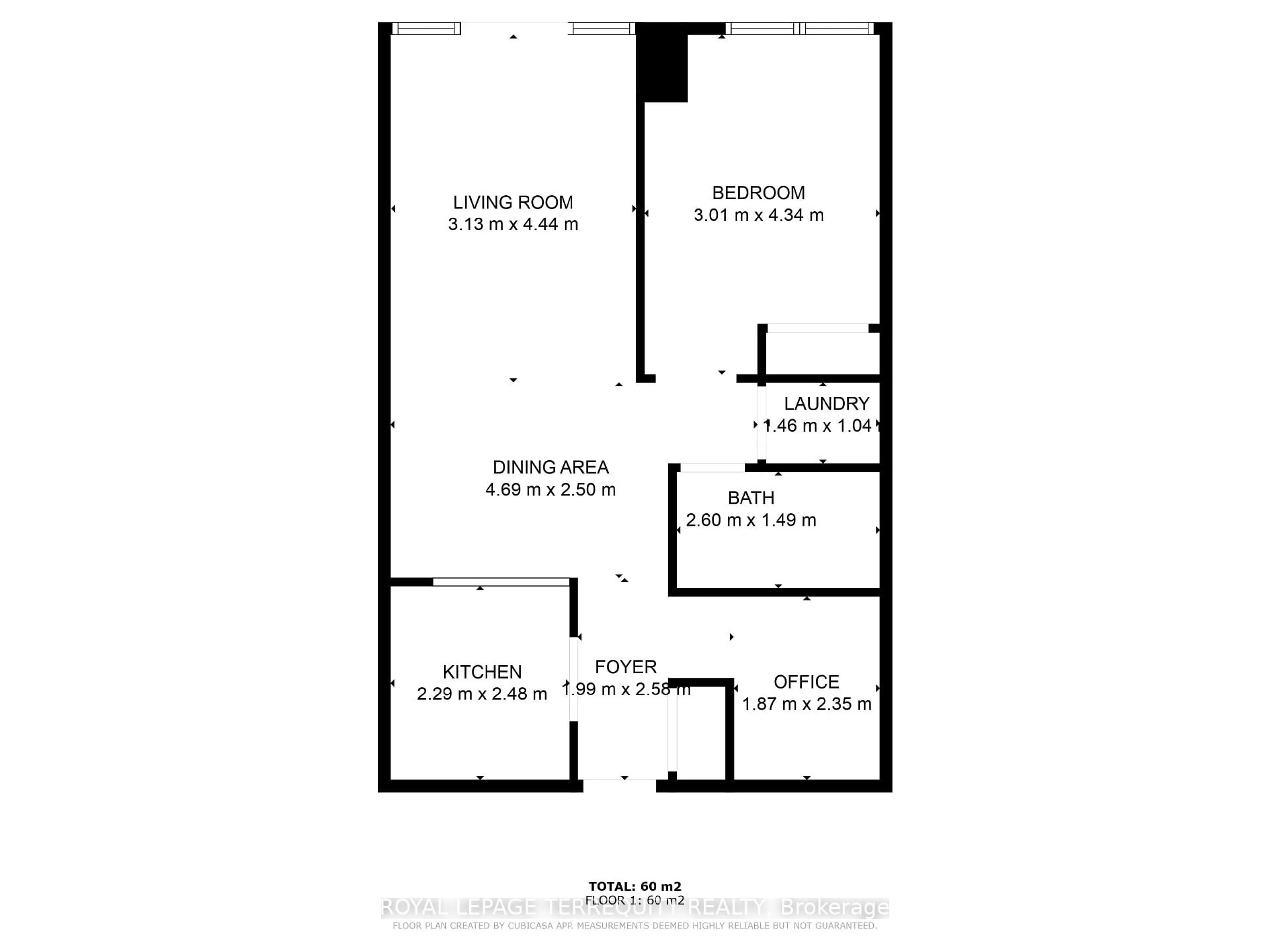 Floor plan for 1200 The Esplanade N #514, Pickering Ontario L1V 6V3
