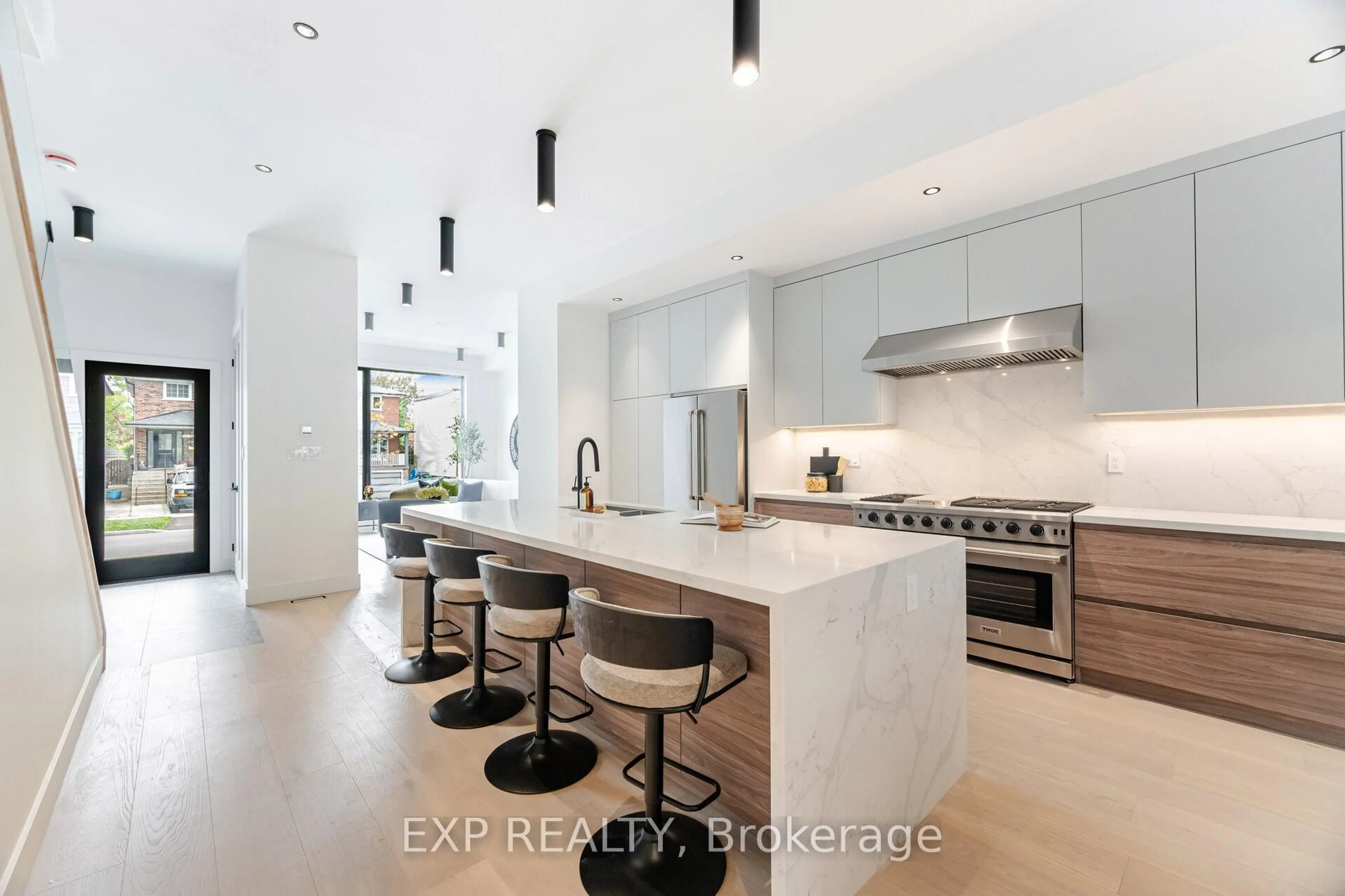 Contemporary kitchen, ceramic/tile floor for 108 Sammon Ave, Toronto Ontario M4J 1Y8