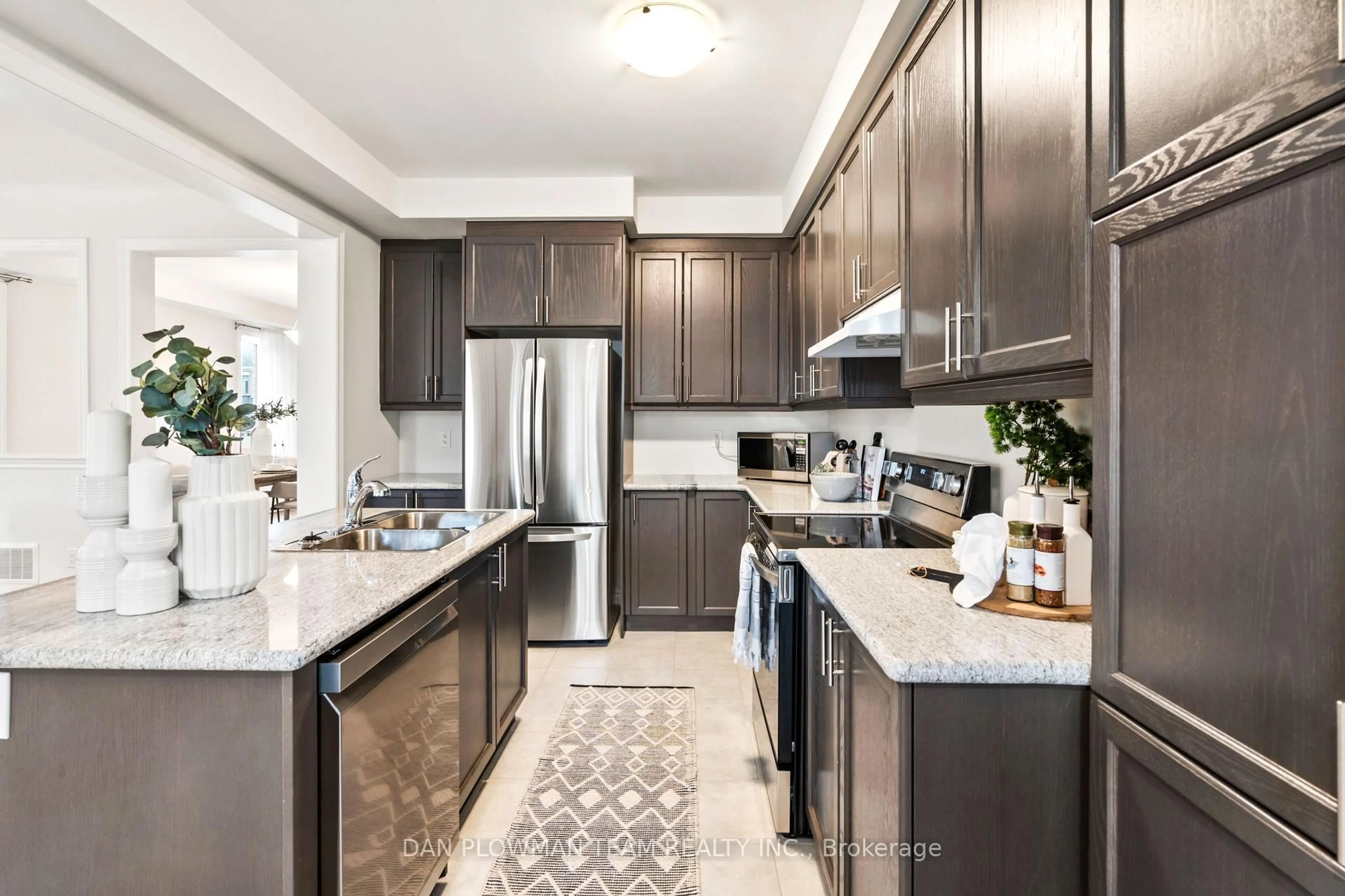 Open concept kitchen, ceramic/tile floor for 12 Jadite St, Whitby Ontario L1P 0P8