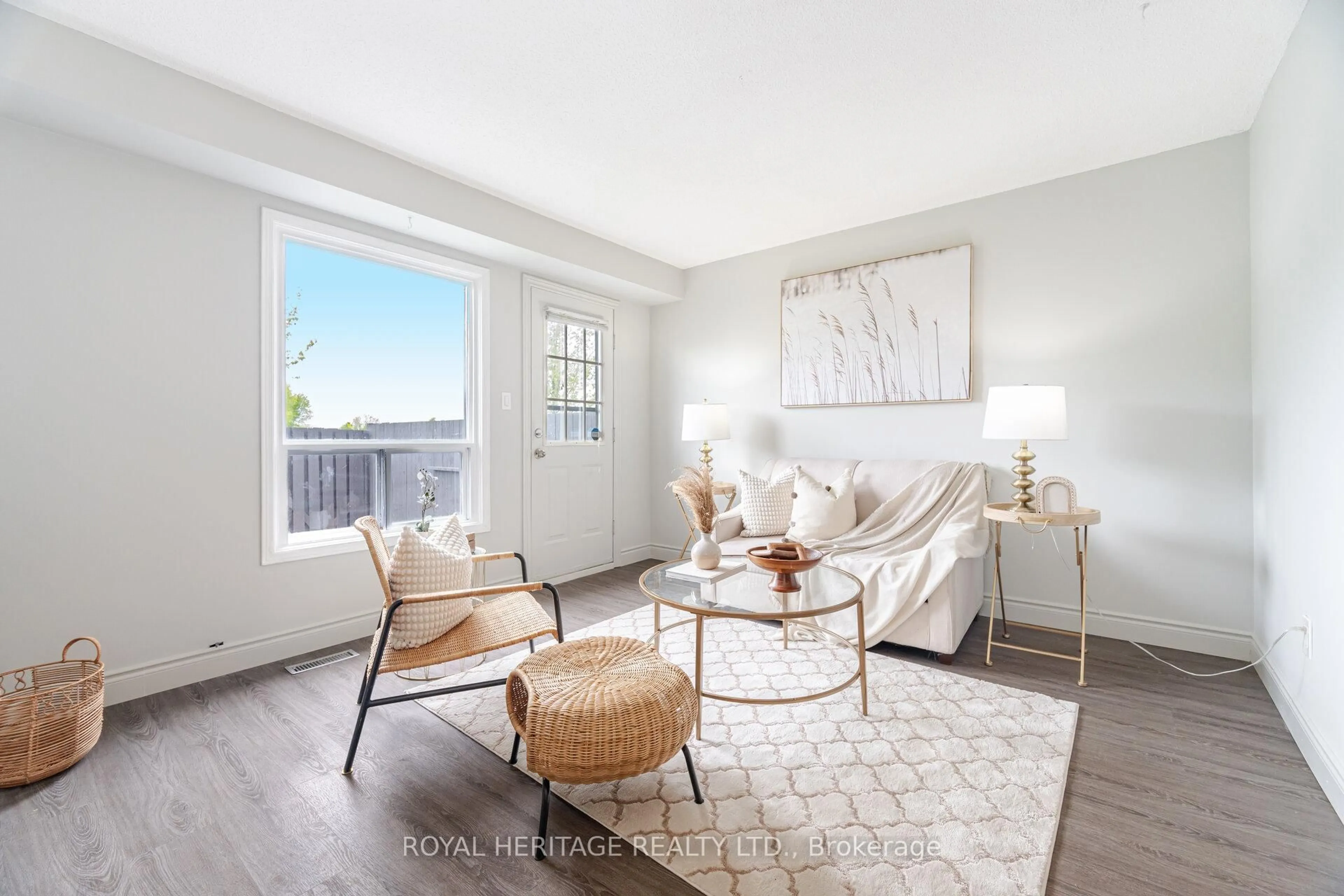 Living room with furniture, wood/laminate floor for 960 Glen St #56, Oshawa Ontario L1J 6E8