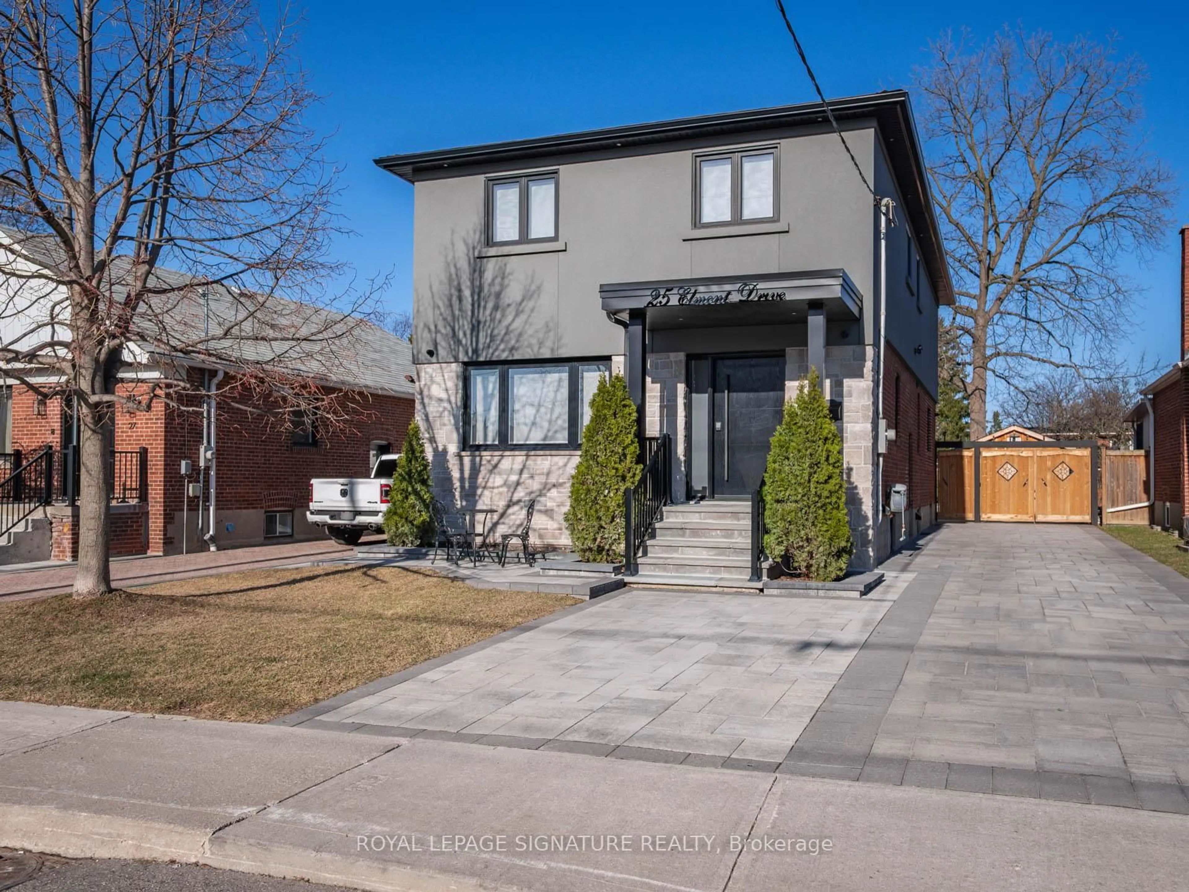 Home with brick exterior material, street for 25 Elmont Dr, Toronto Ontario M4B 2M2