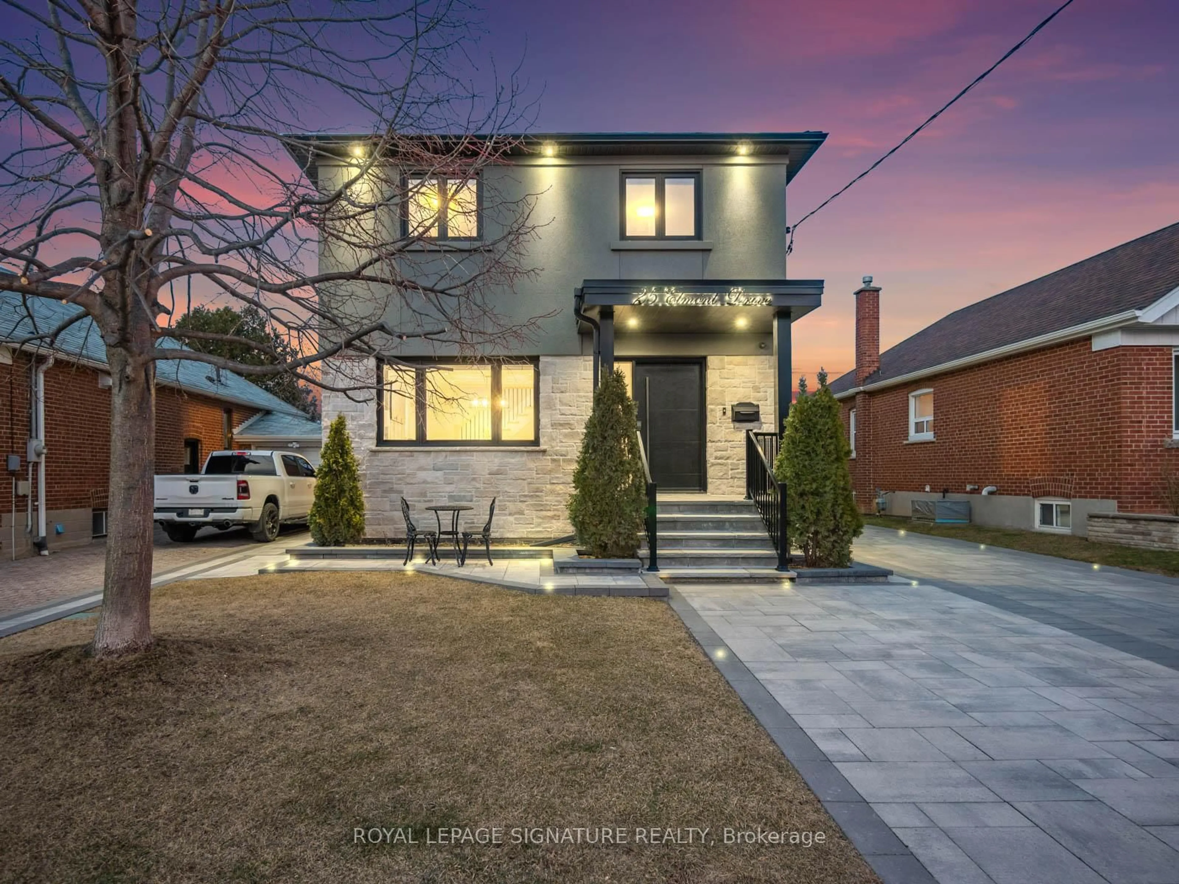 Home with brick exterior material, street for 25 Elmont Dr, Toronto Ontario M4B 2M2
