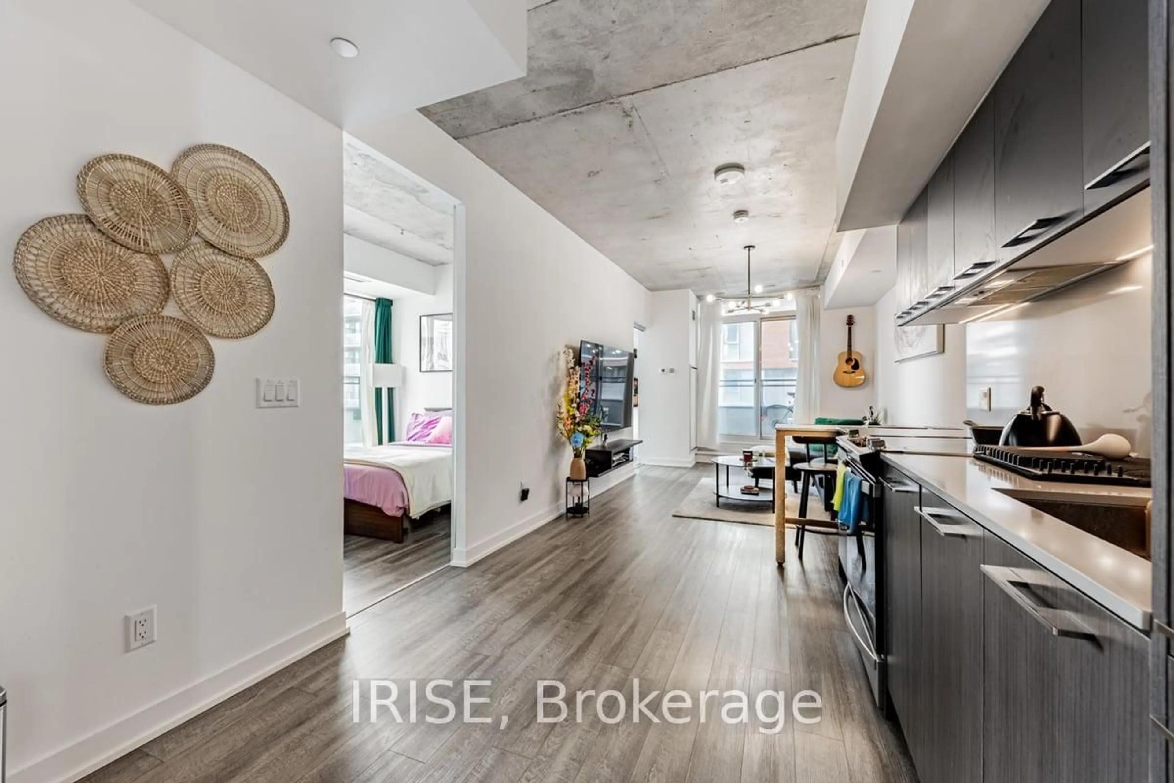 Open concept kitchen, ceramic/tile floor for 45 Baseball Pl #502, Toronto Ontario M4M 0E7