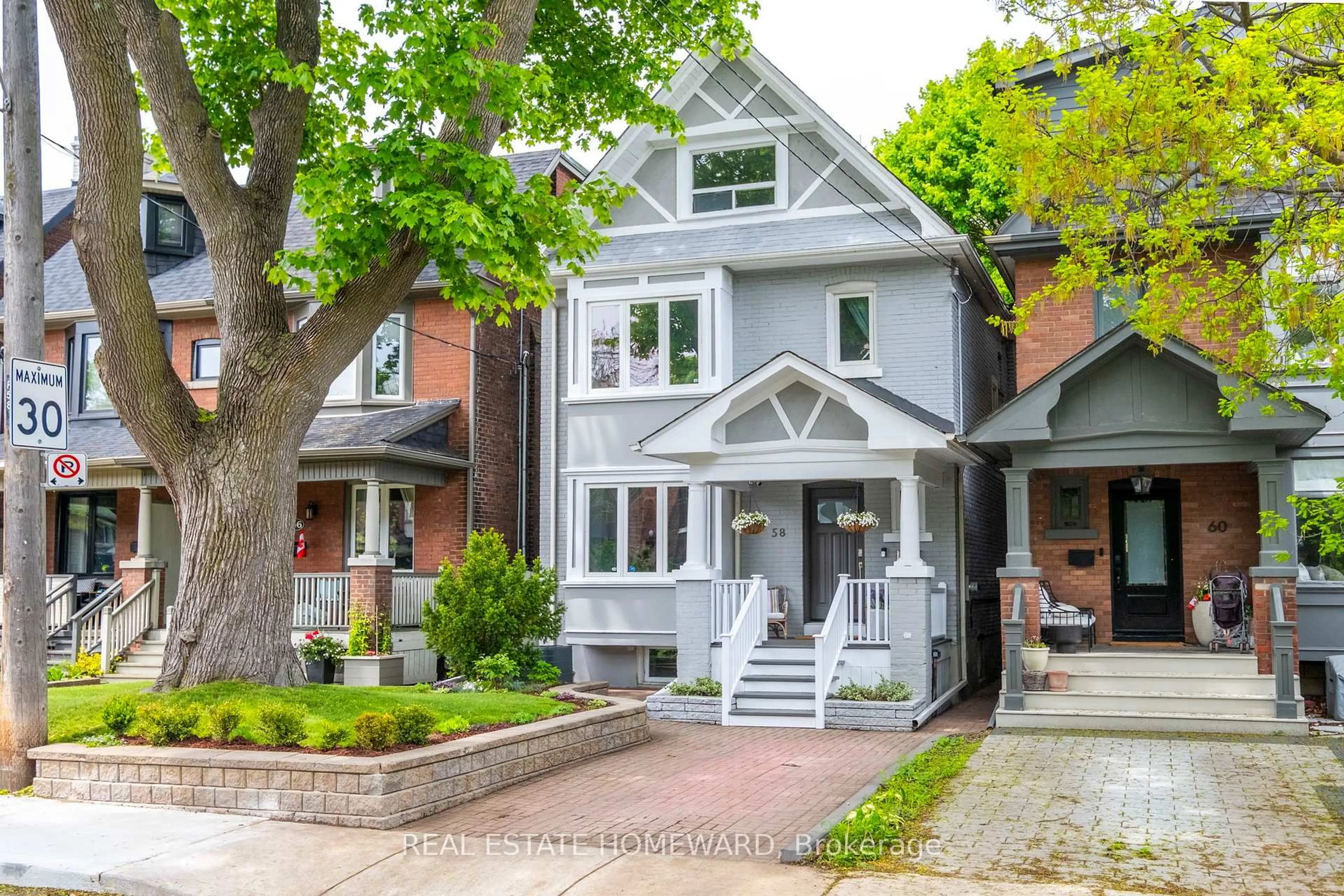 Home with brick exterior material, street for 58 Columbine Ave, Toronto Ontario M4L 1P5