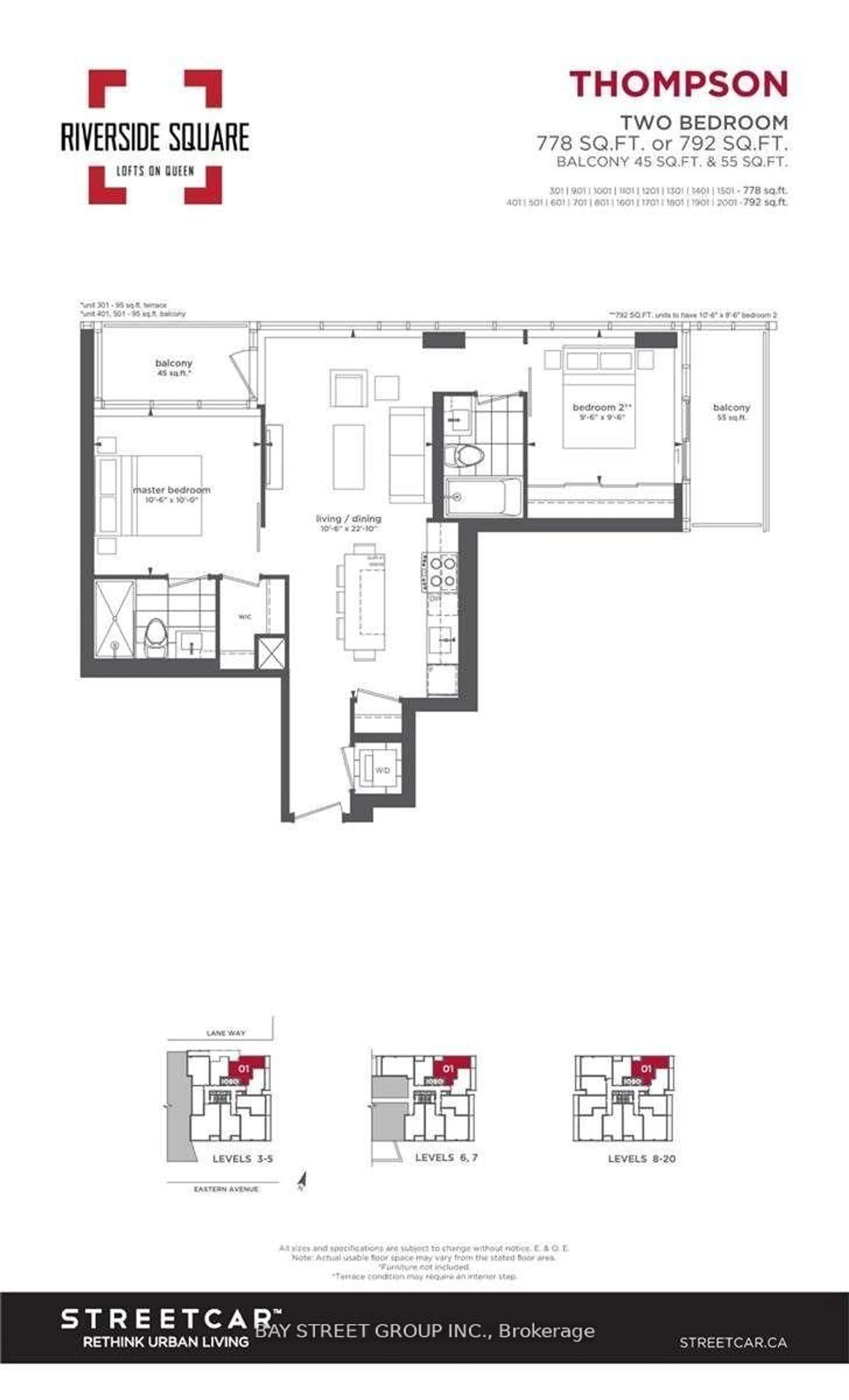Floor plan for 15 Baseball Pl #1001, Toronto Ontario M4M 0E6