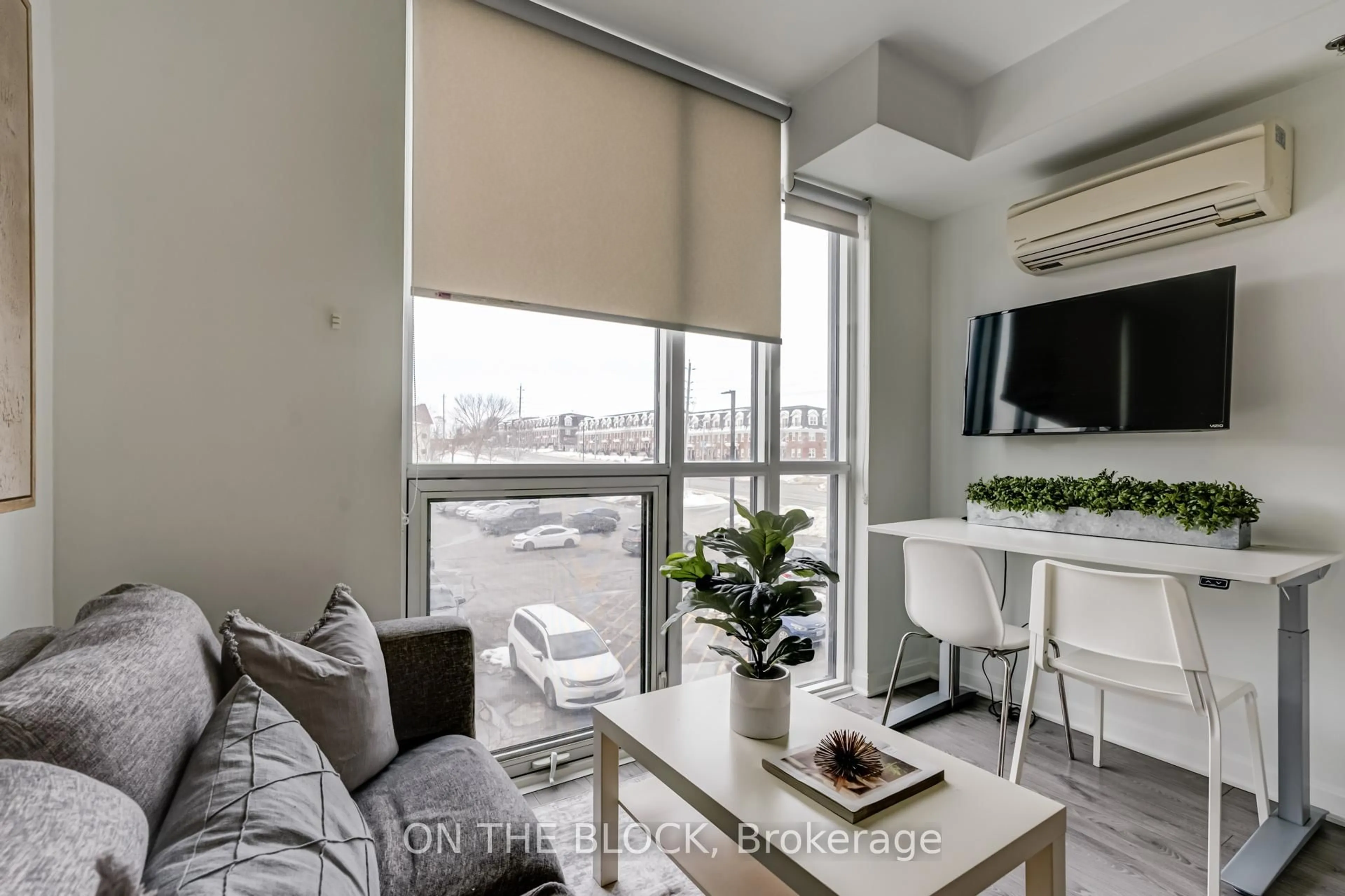 Living room with furniture, unknown for 1900 Simcoe St #223, Oshawa Ontario L1G 4Y3