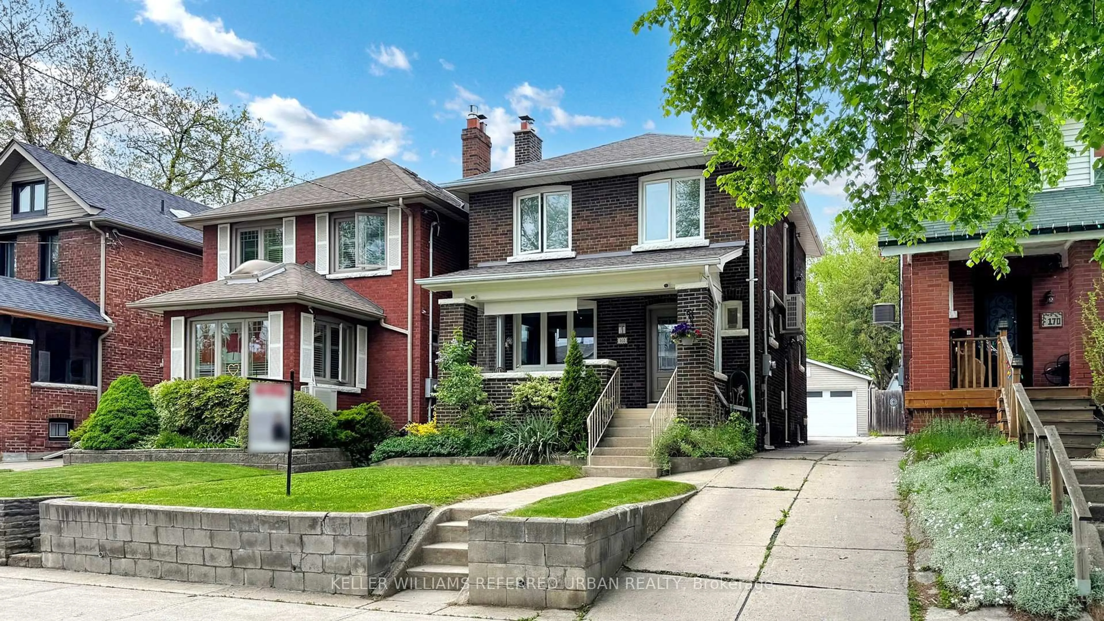 Home with brick exterior material, street for 168 Wolverleigh Blvd, Toronto Ontario M4C 1S2