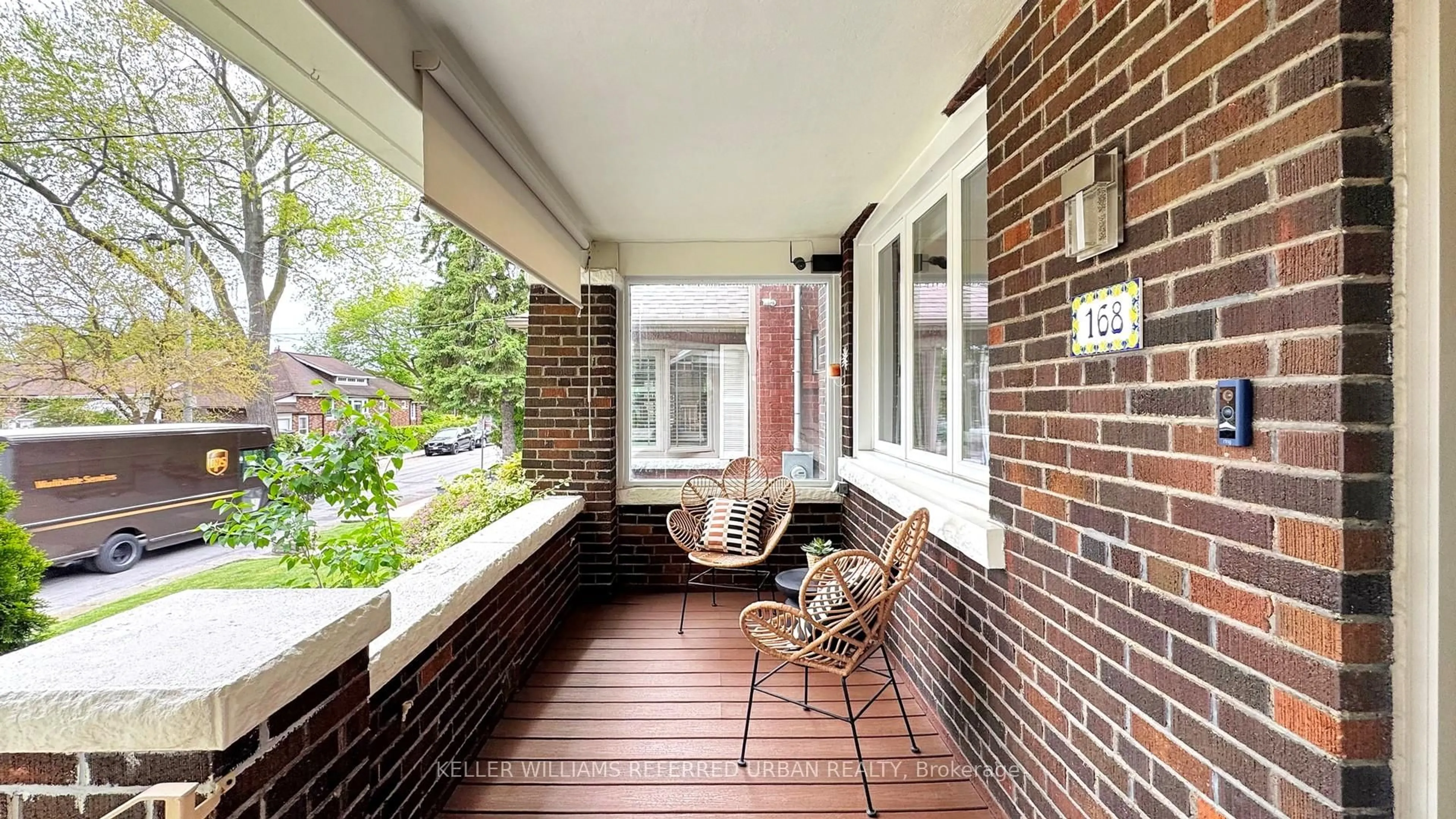 Patio, street for 168 Wolverleigh Blvd, Toronto Ontario M4C 1S2