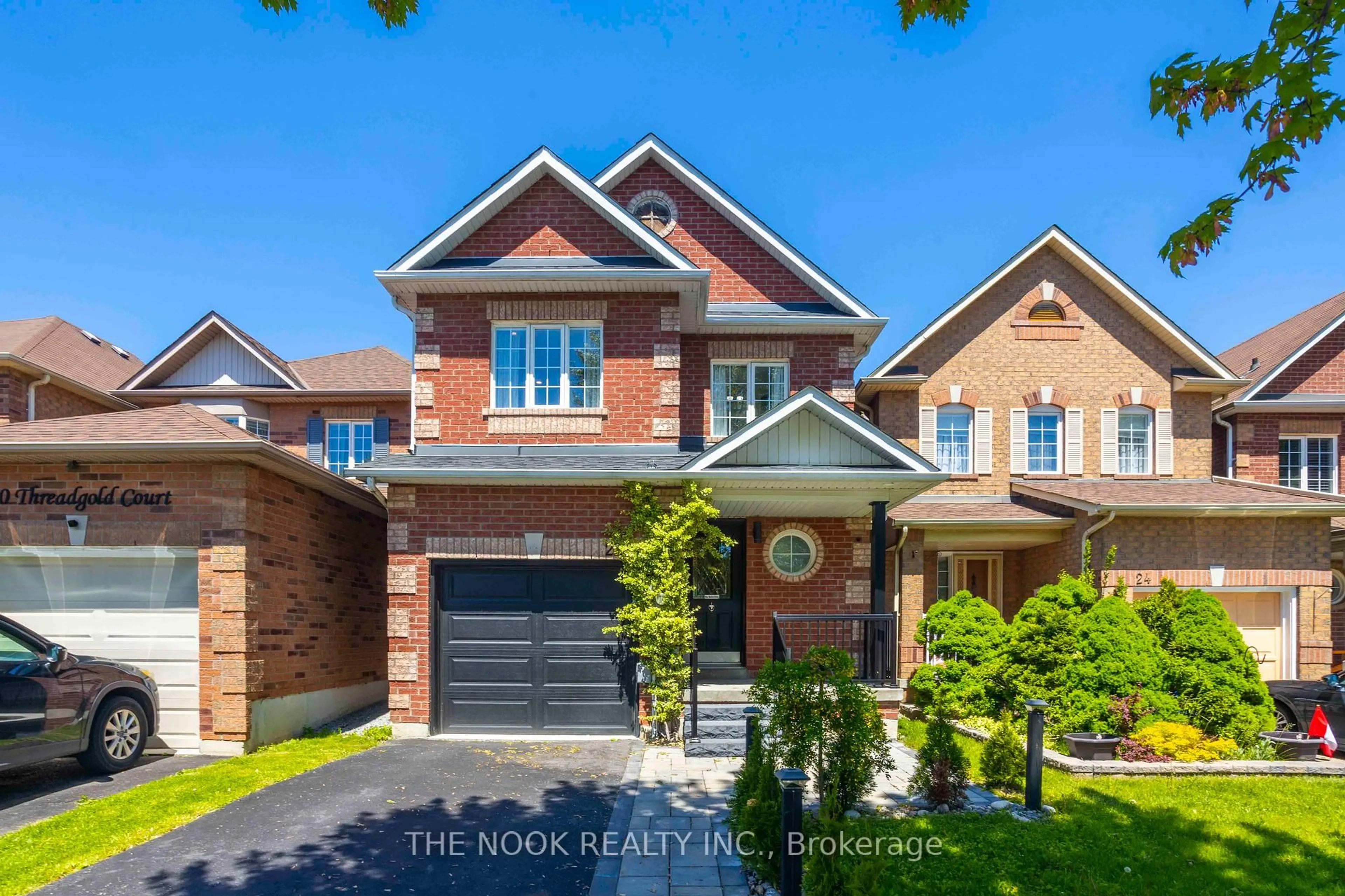 Home with brick exterior material, street for 22 Threadgold Crt, Whitby Ontario L1P 1L9