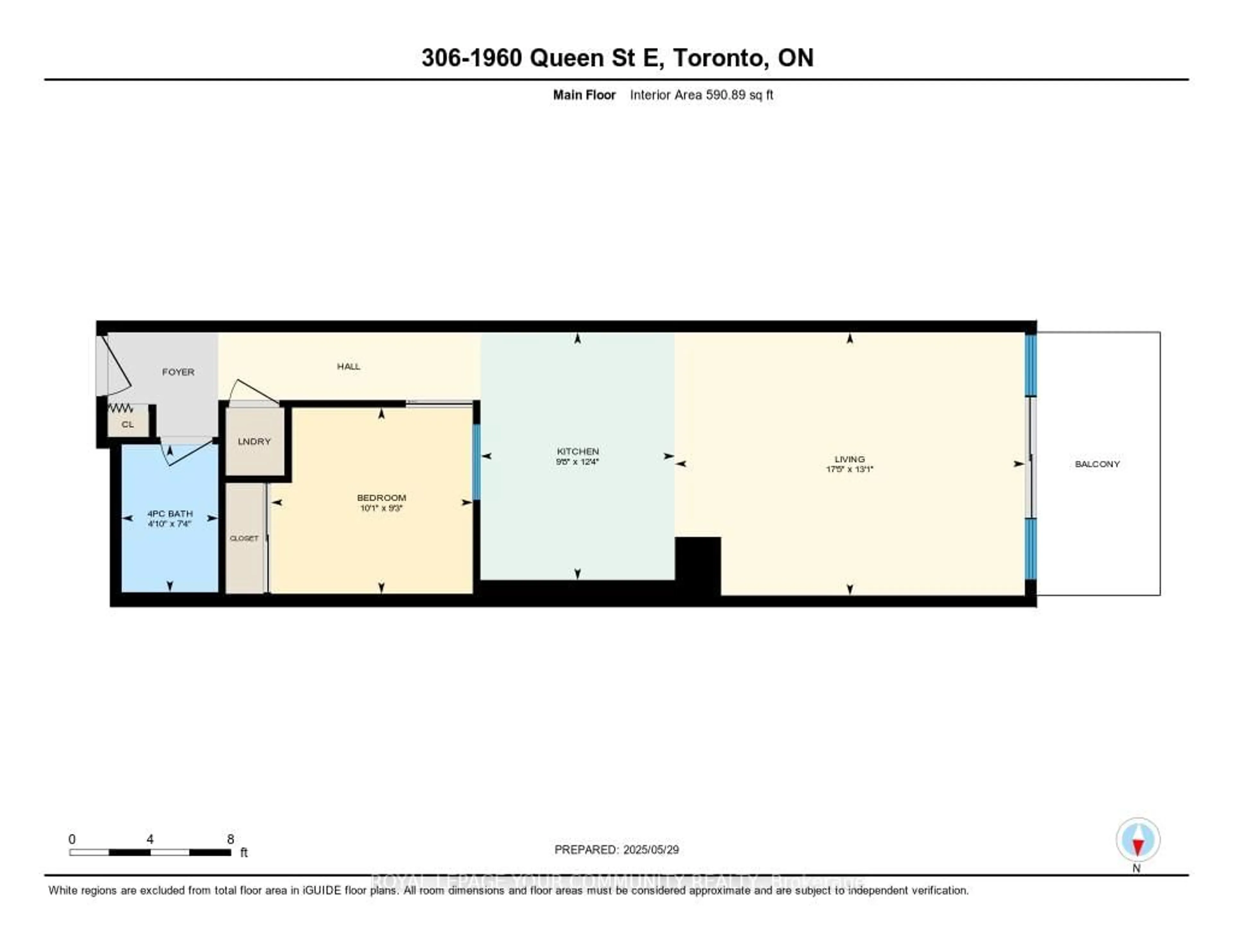 Floor plan for 1960 Queen St #306, Toronto Ontario M4L 1H8