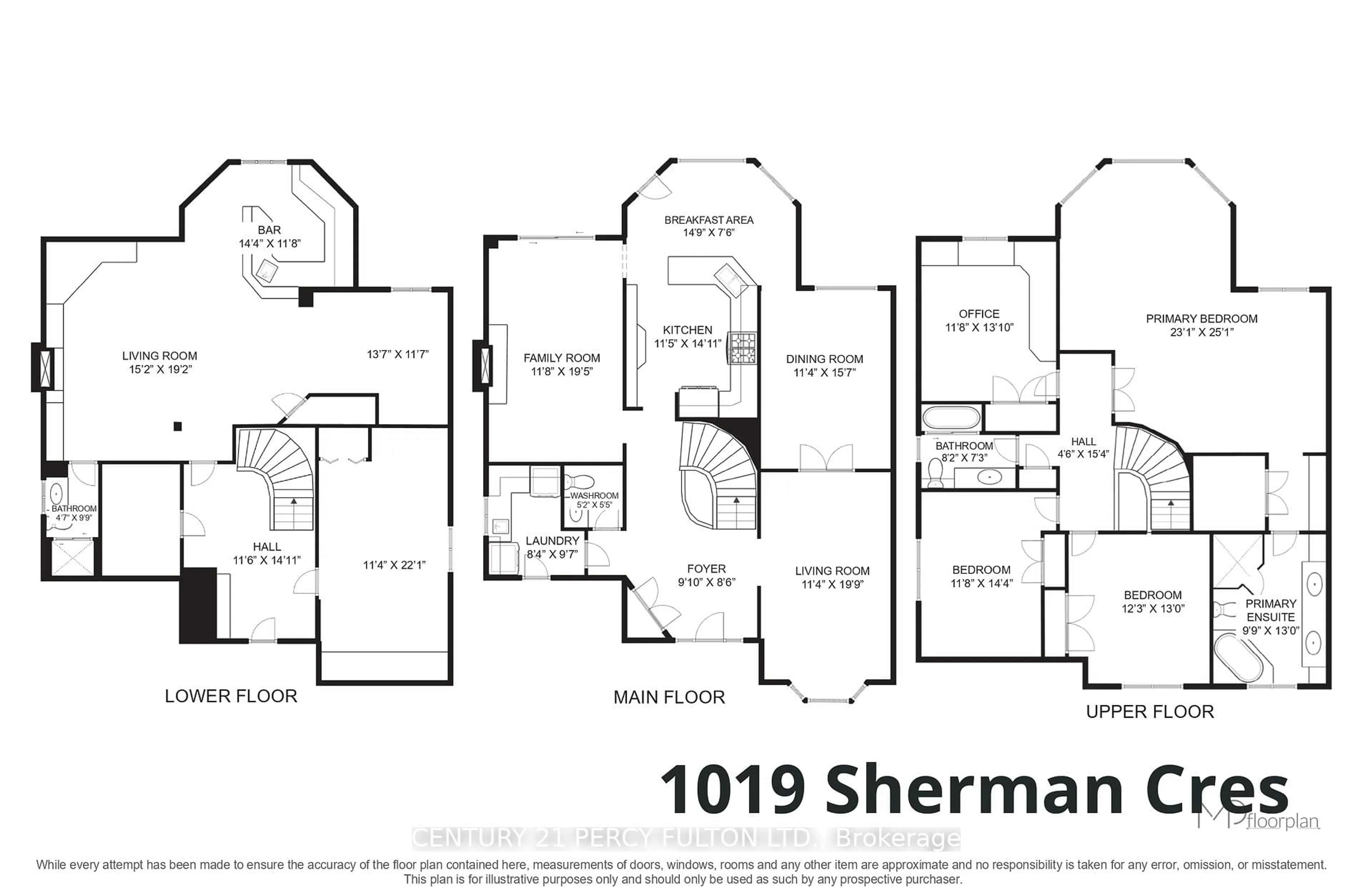 Floor plan for 1019 Sherman Cres, Pickering Ontario L1X 1P4