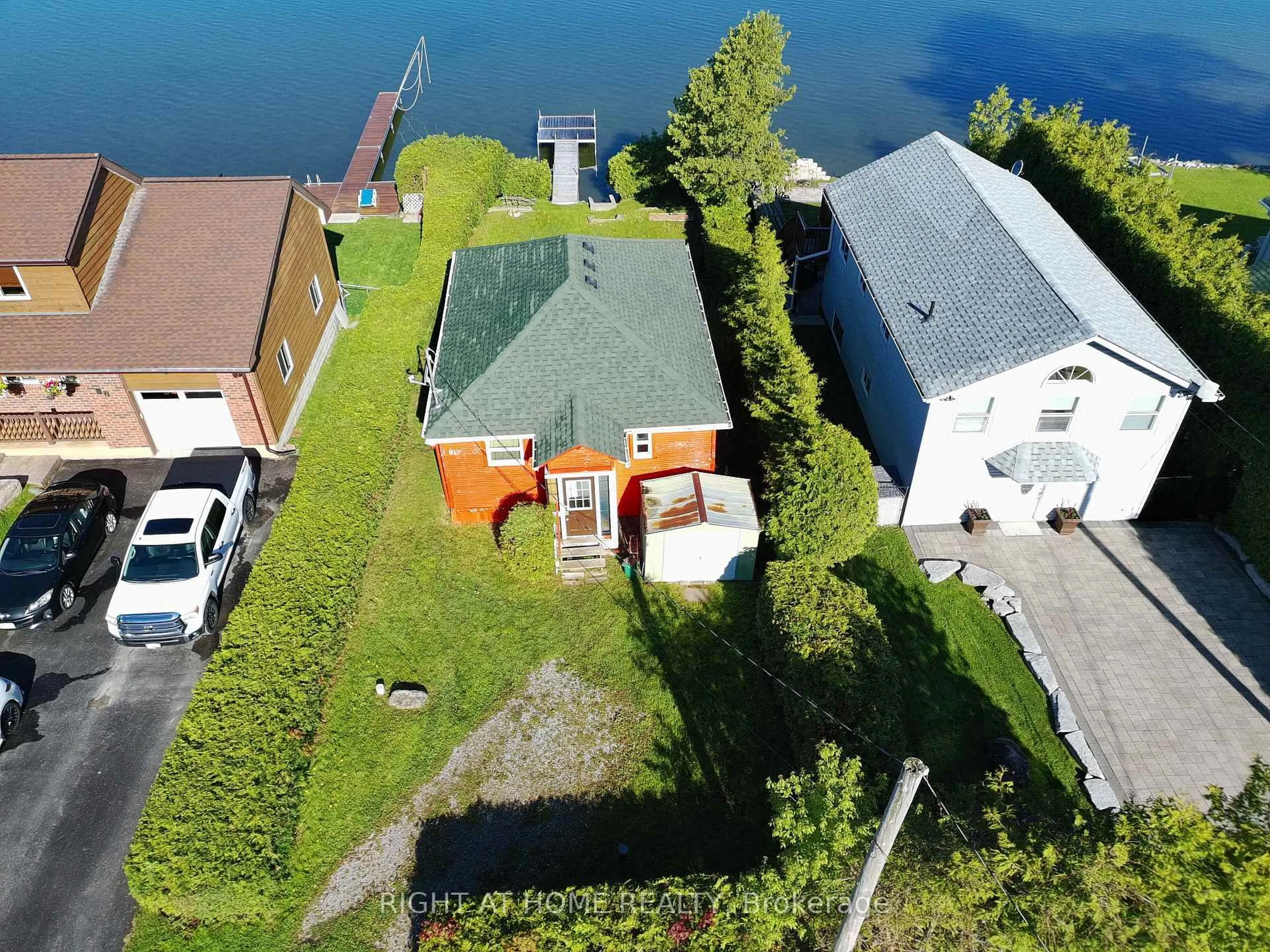 A pic from outside/outdoor area/front of a property/back of a property/a pic from drone, water/lake/river/ocean view for 91 Cedar Grove Dr, Scugog Ontario L0B 1E0