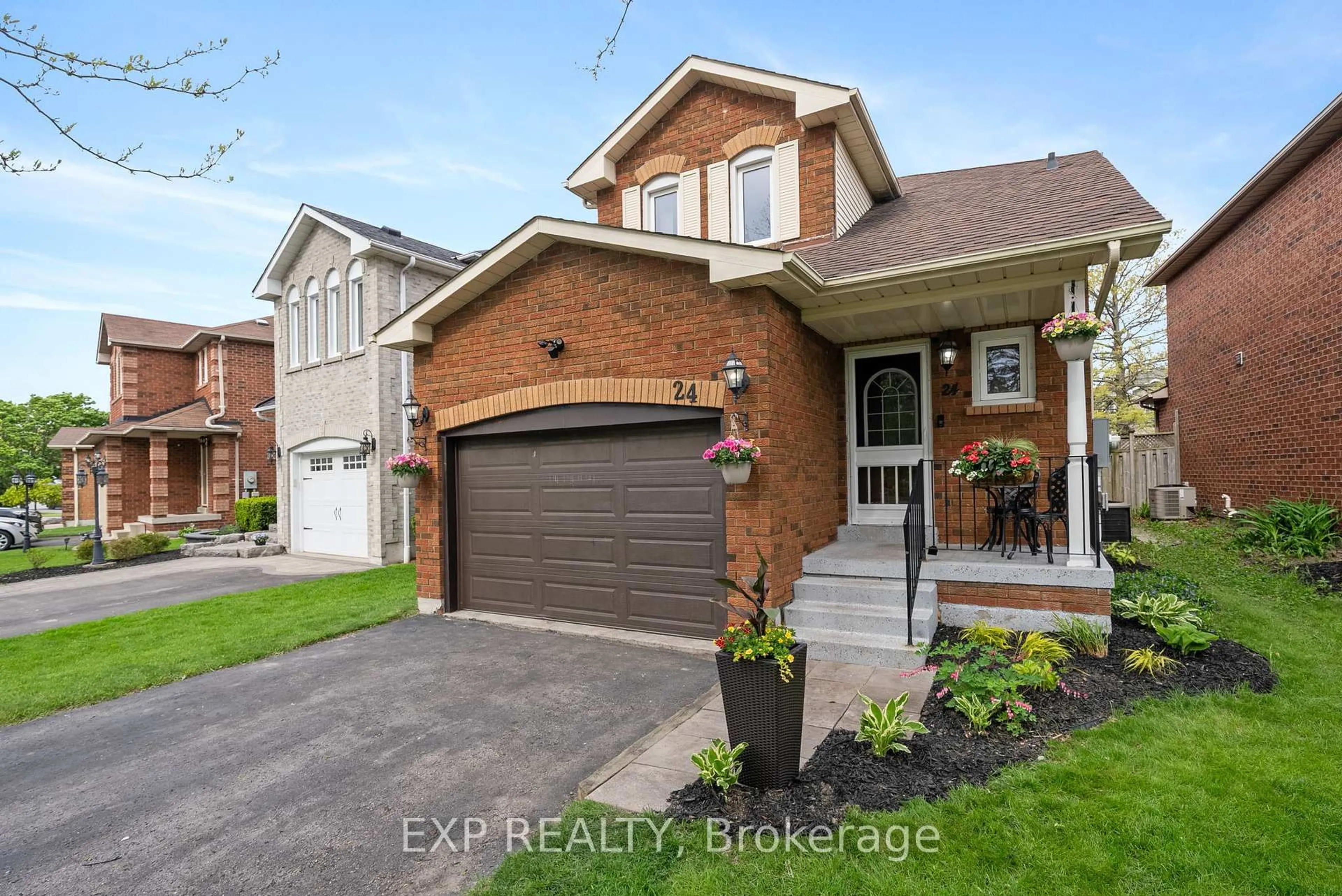 Home with brick exterior material, street for 24 Glenmore Dr, Whitby Ontario L1N 9J3