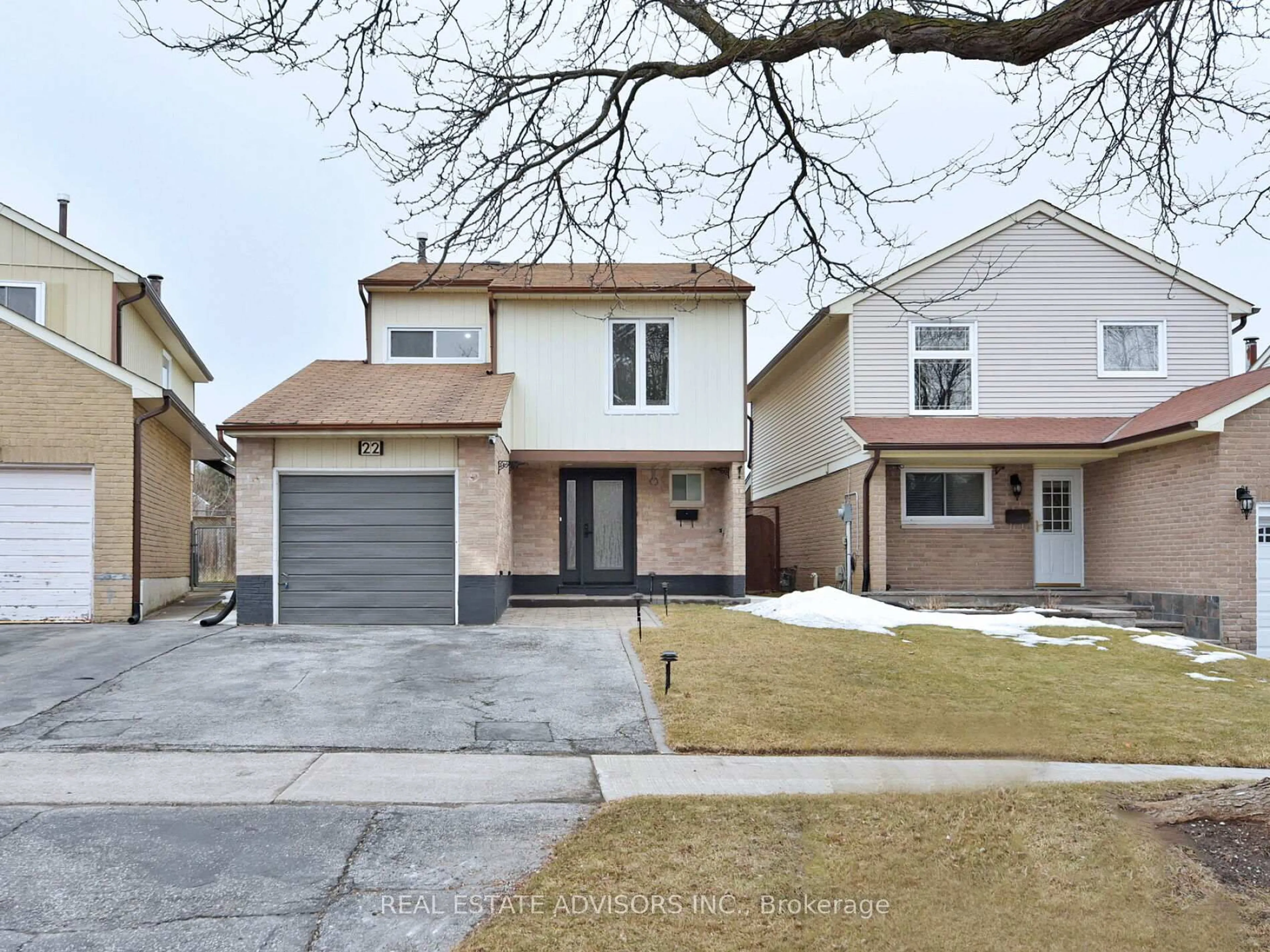 Home with brick exterior material, street for 22 Caronia Sq, Toronto Ontario M1B 2Z8