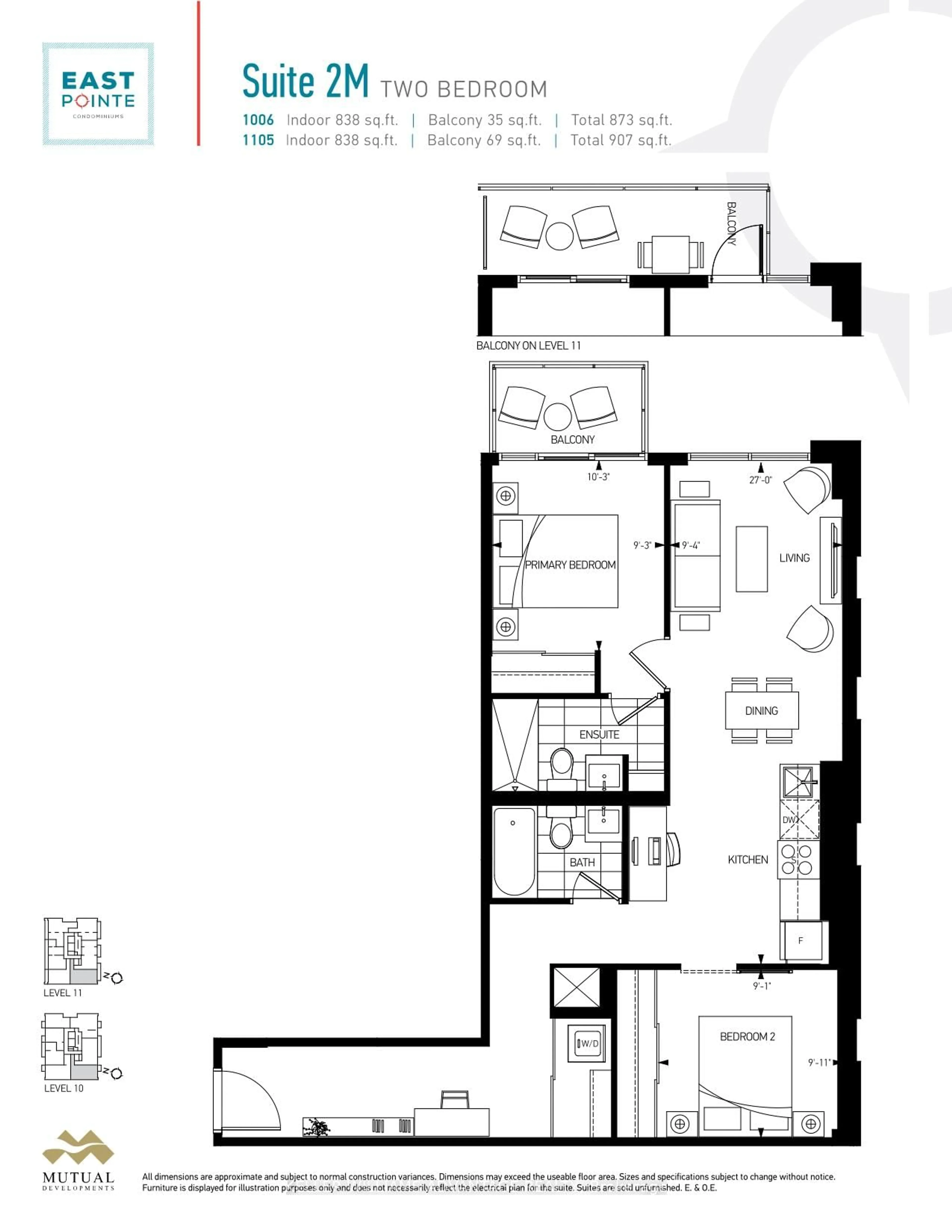 Floor plan for 4569 Kingston Rd #1105, Toronto Ontario M1E 0C7